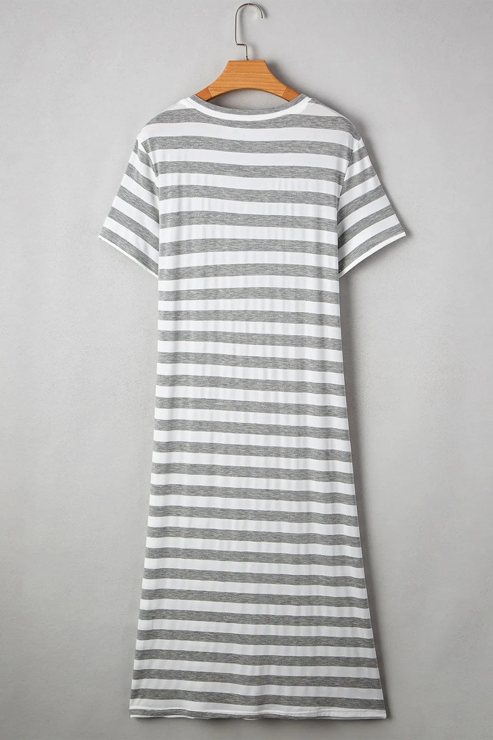 Striped V-Neck Midi T-Shirt Dress