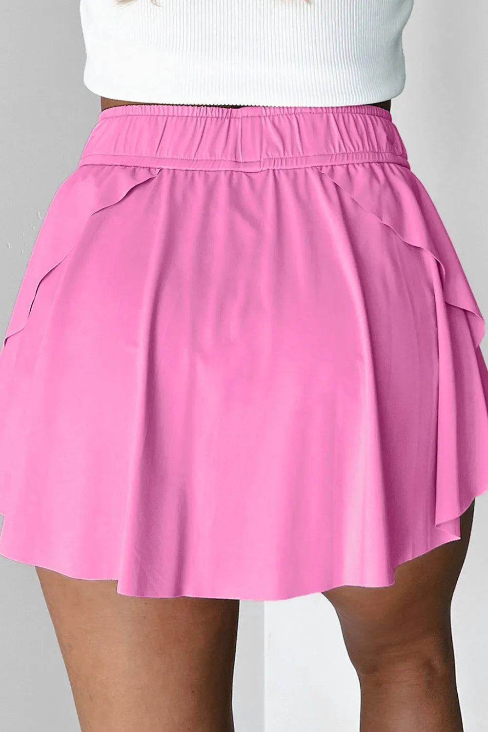 Drawstring High-Waist Active Skorts
