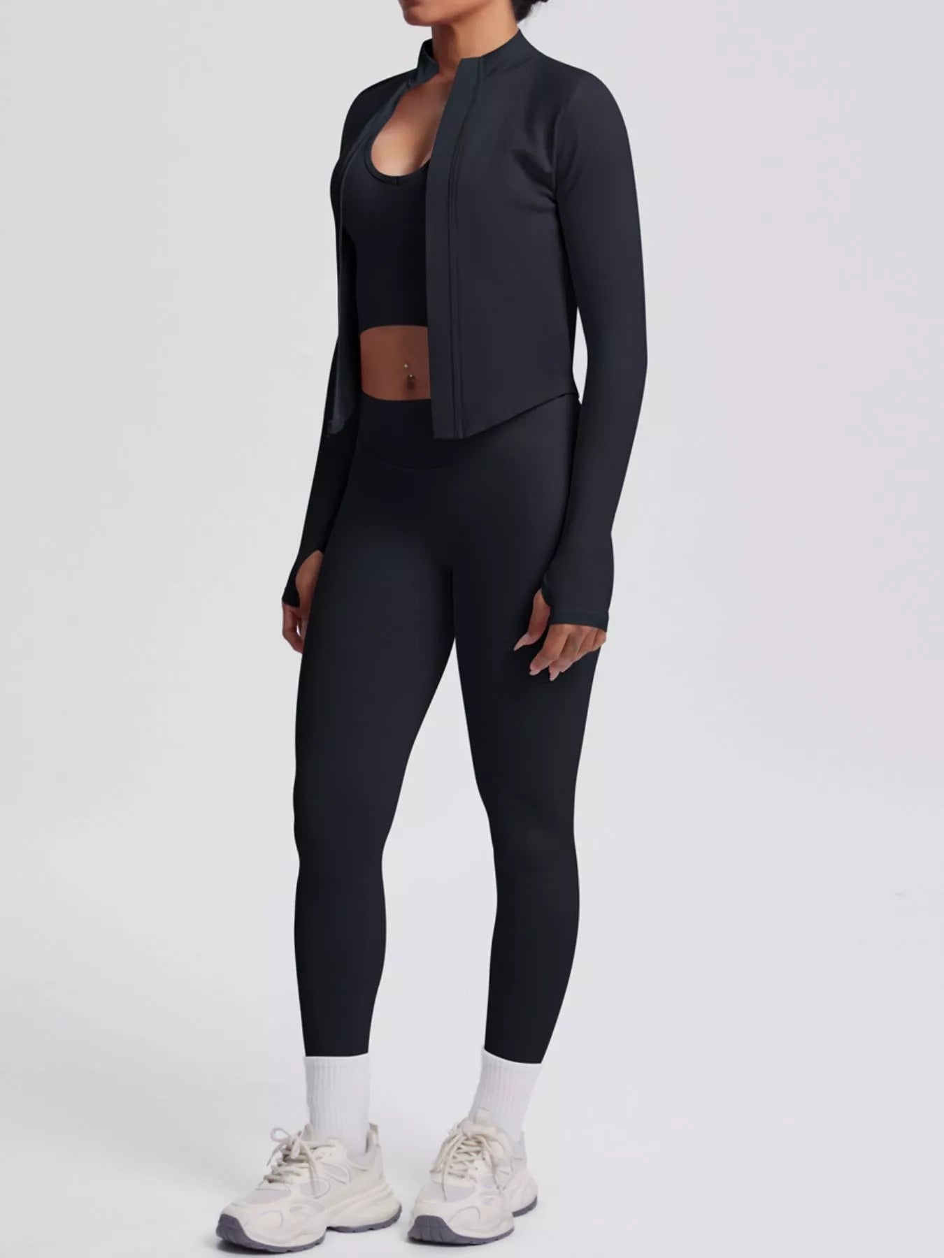 Zip-Up Jacket Tank and Leggings Active Set