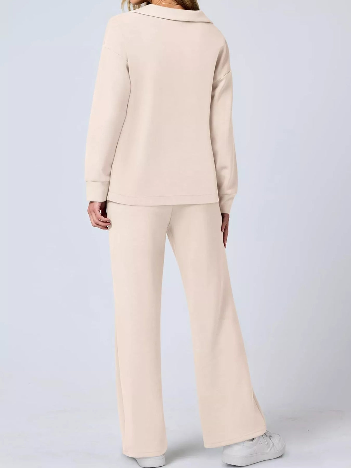 Dropped Shoulder Top and Drawstring Pant Set