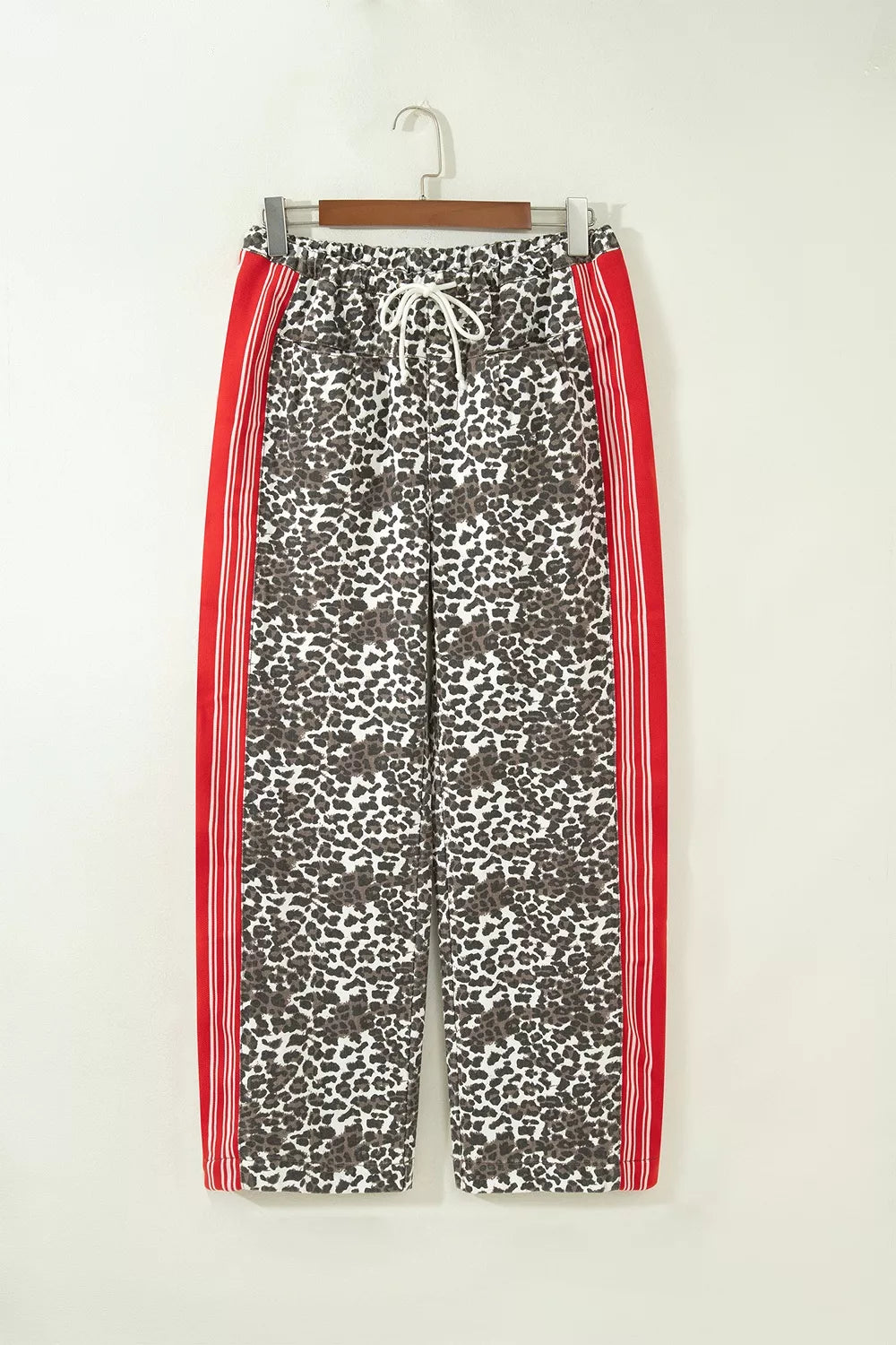Leopard Patchwork Elastic-Waist Jeans