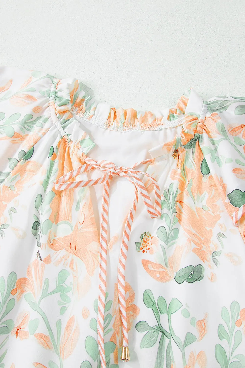Floral Tie Neck Layered Dress in Sherbet