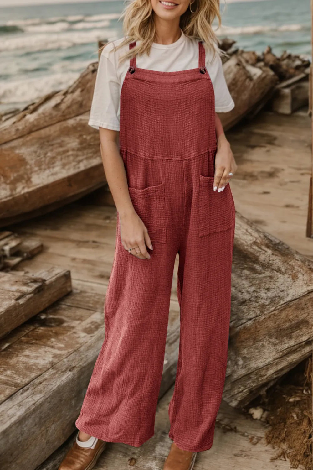 Wide-Leg Pocket Jumpsuit