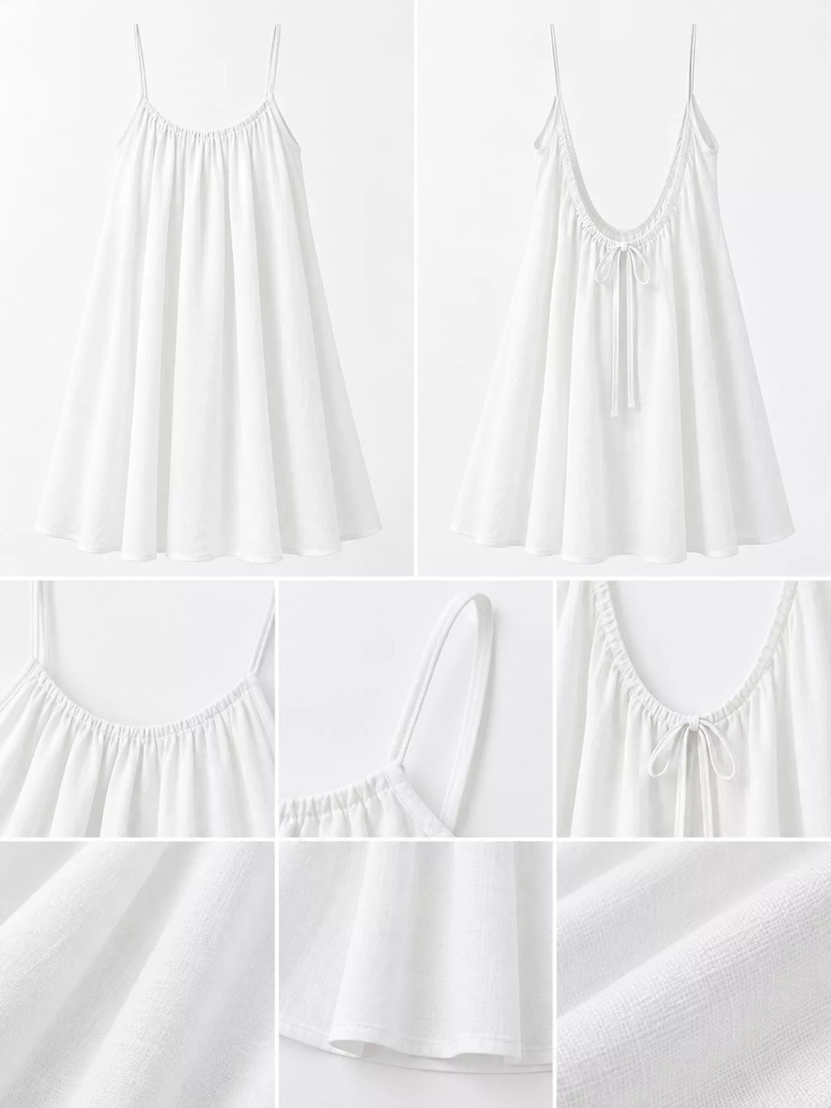 Backless Spaghetti Strap A-Line Mini Dress