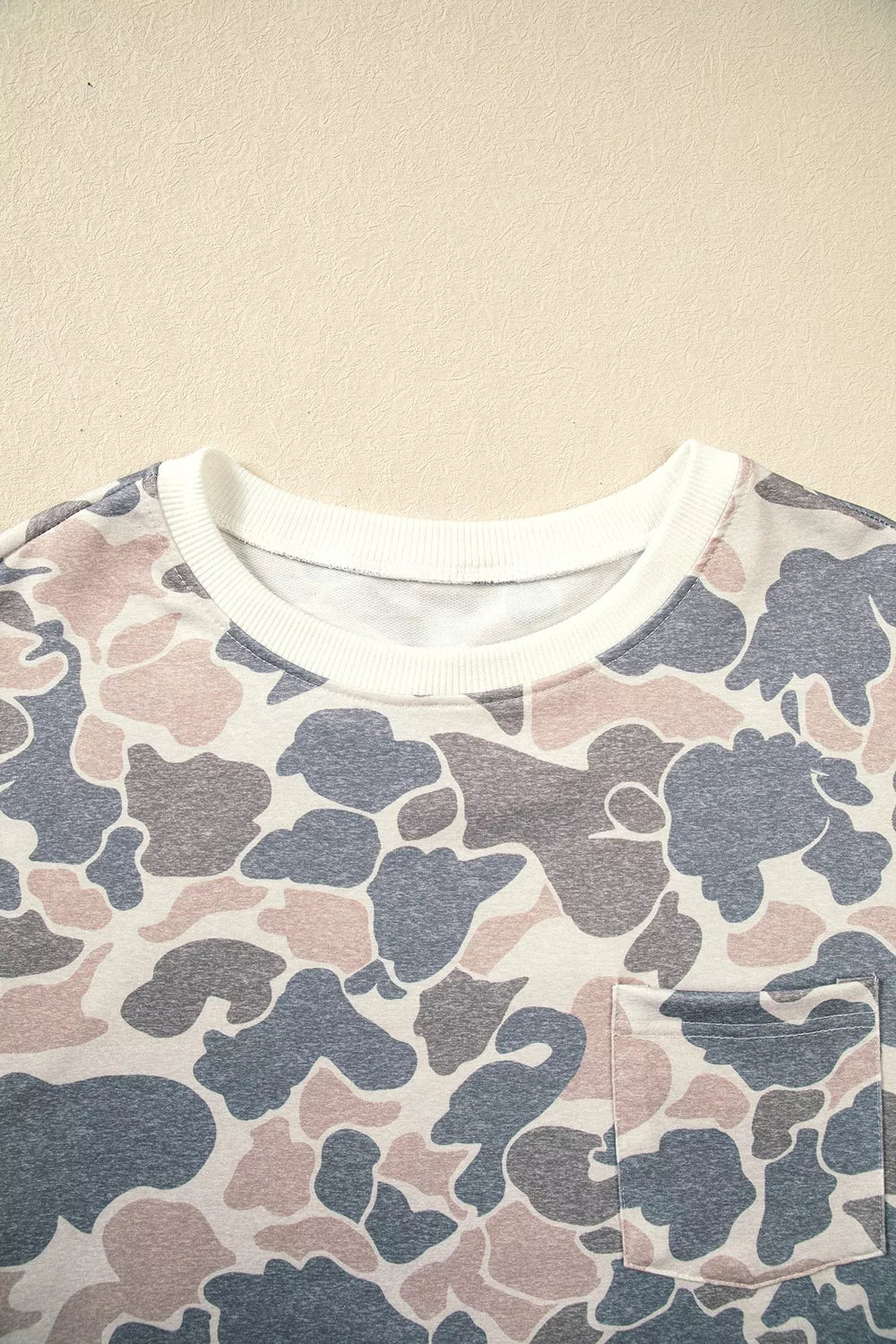 Botanical Camo Print Mini Dress in Gray