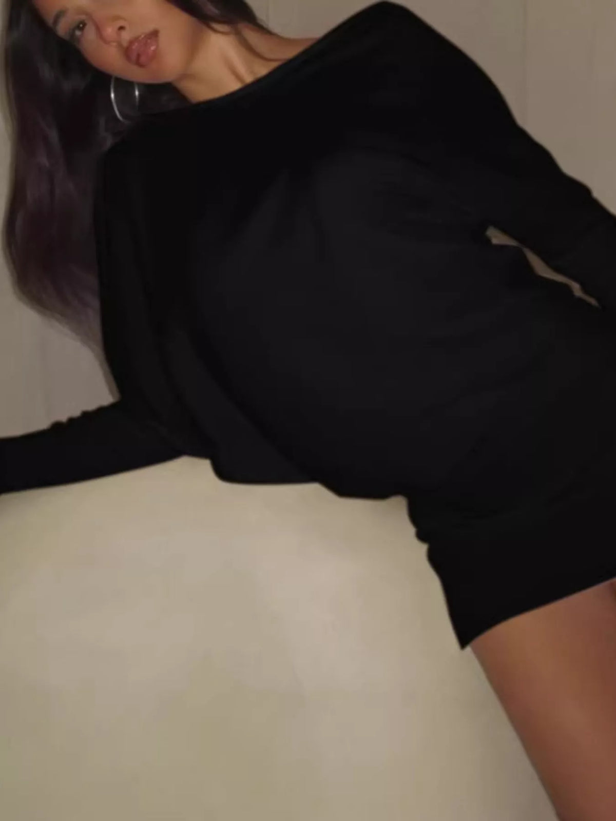 One Shoulder Knit Mini Dress