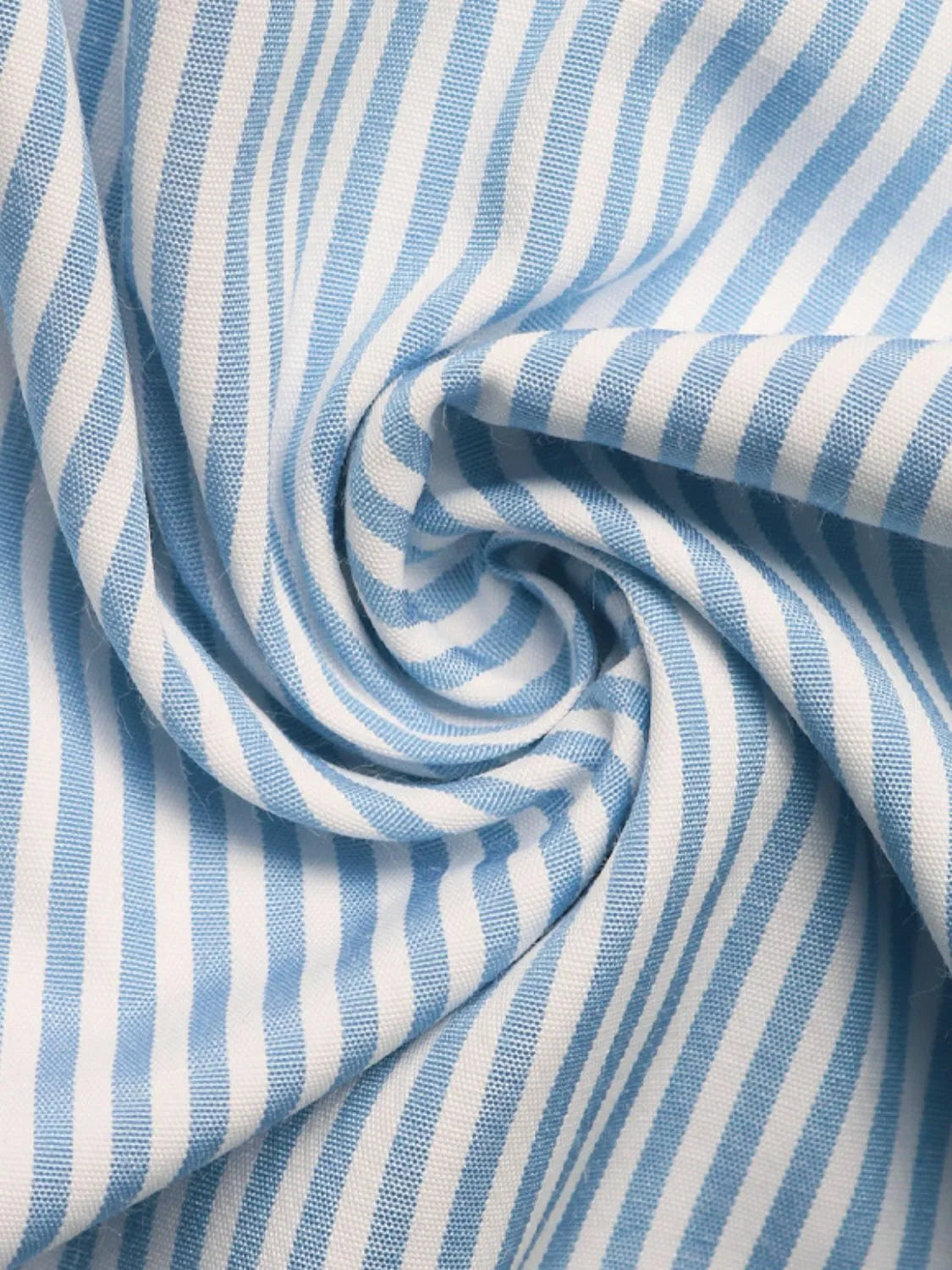 Striped Wide Leg Cargo Pants in Light Blue