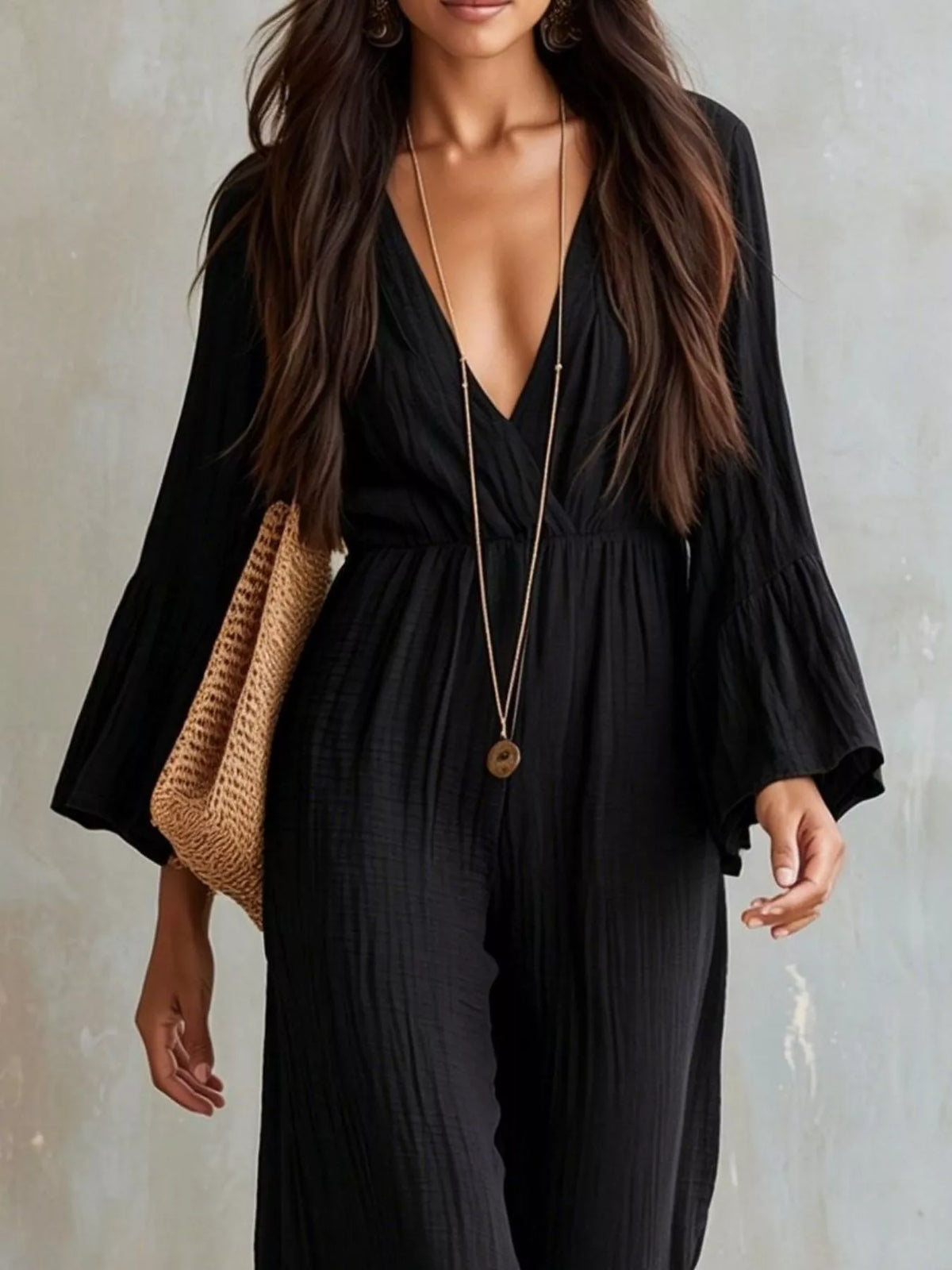 Flare Sleeve Jumpsuit