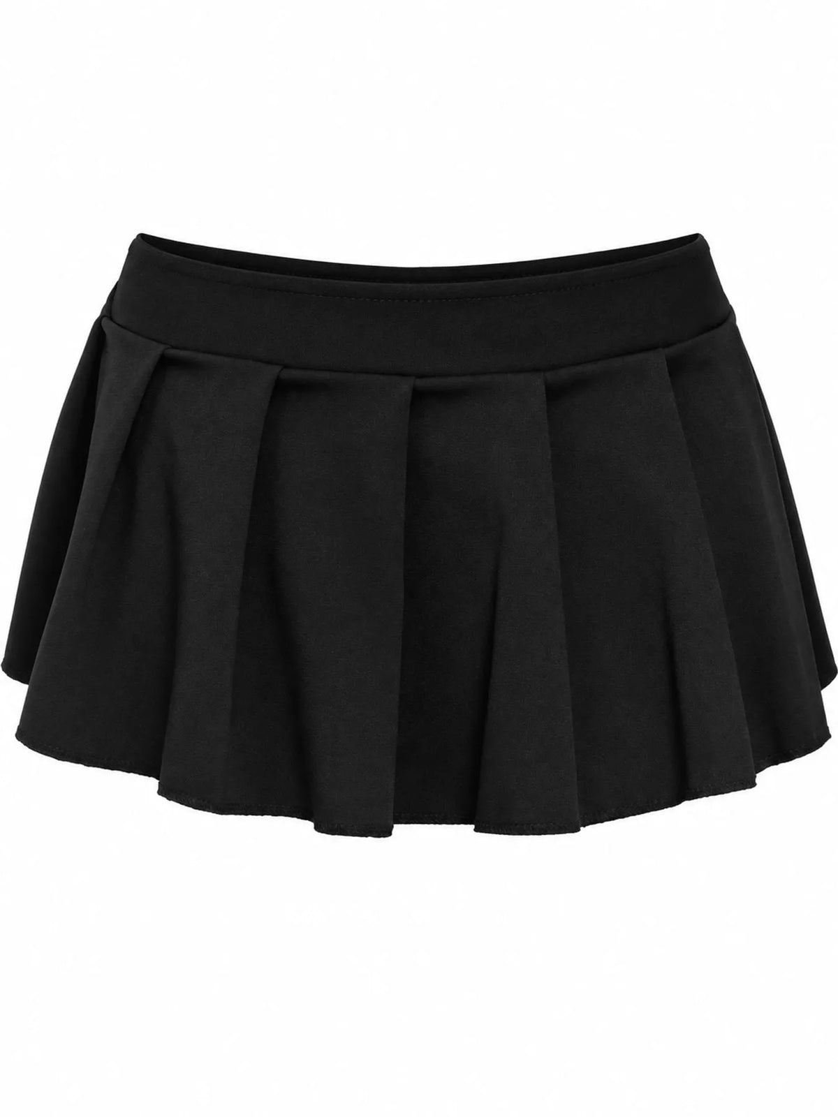 Low Waist Pleated Micro Mini Skirt