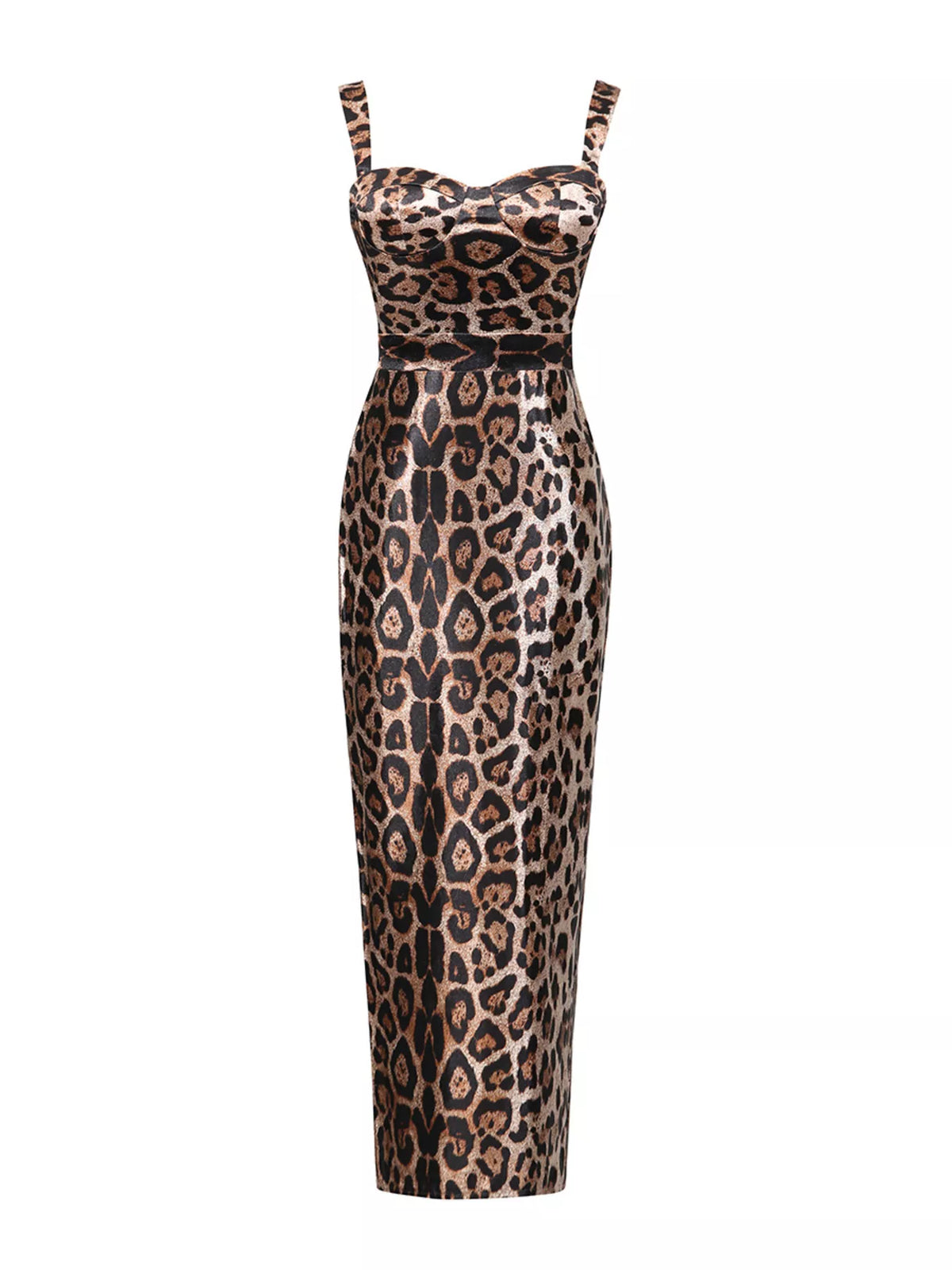 Leopard Print Bodycon Midi Dress