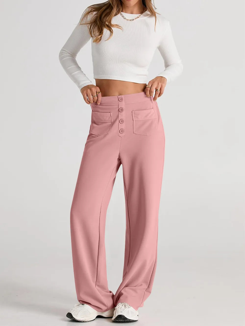 High-Rise Wide-Leg Pants by K&L