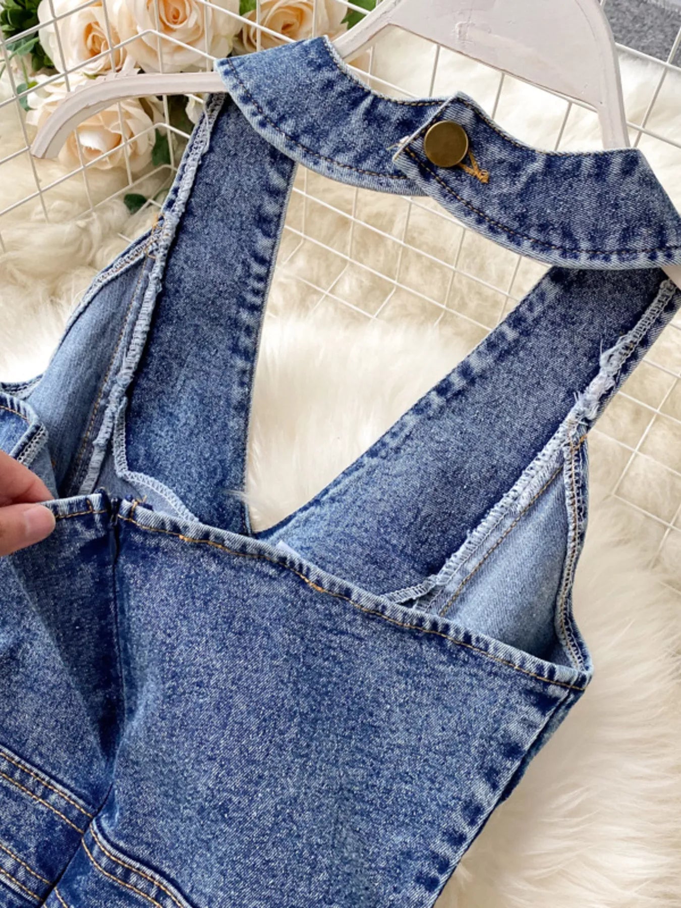 Halter Split Wide Leg Jumpsuit