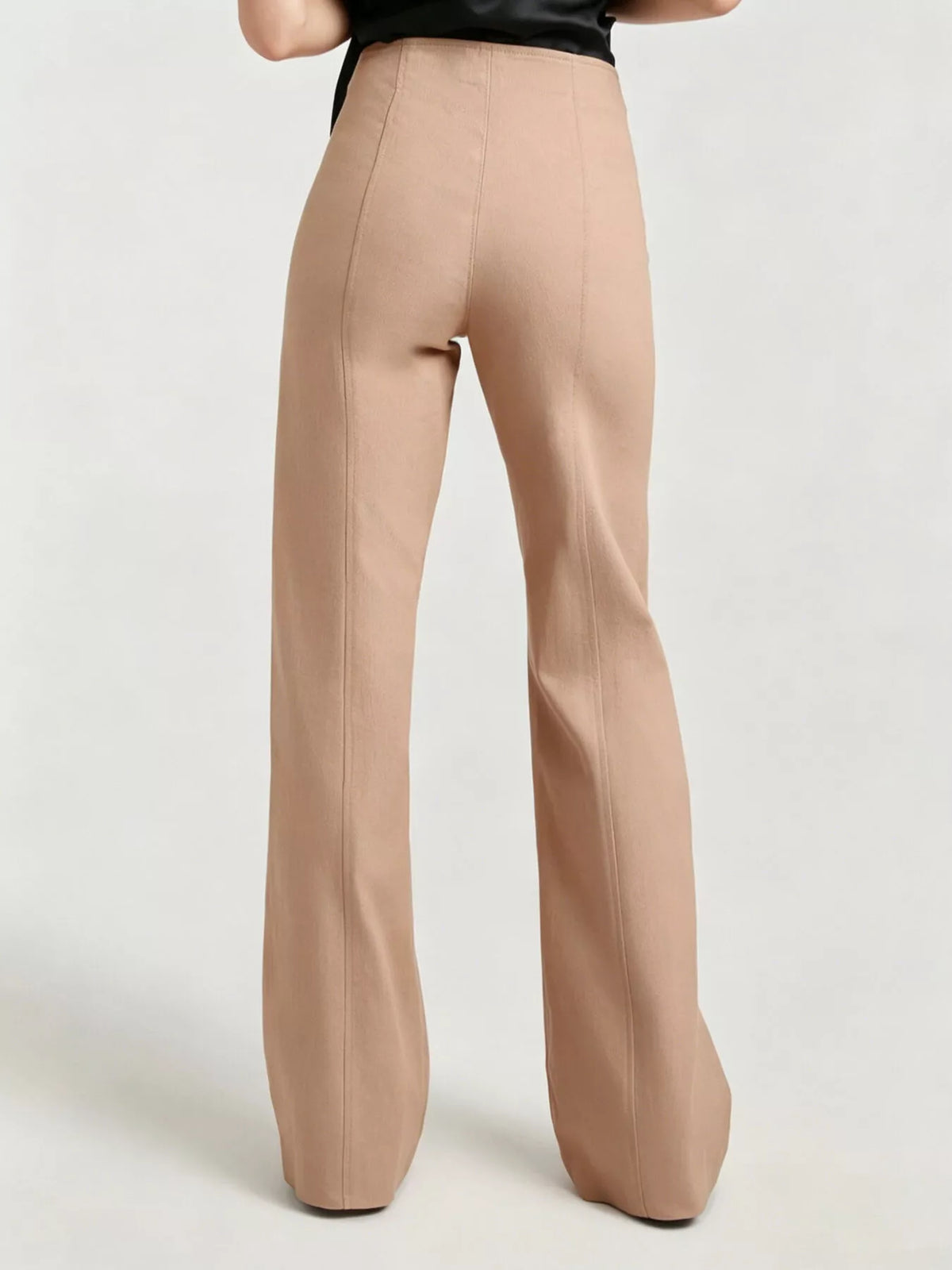 High-Waisted Wide-Leg Pants in Khaki