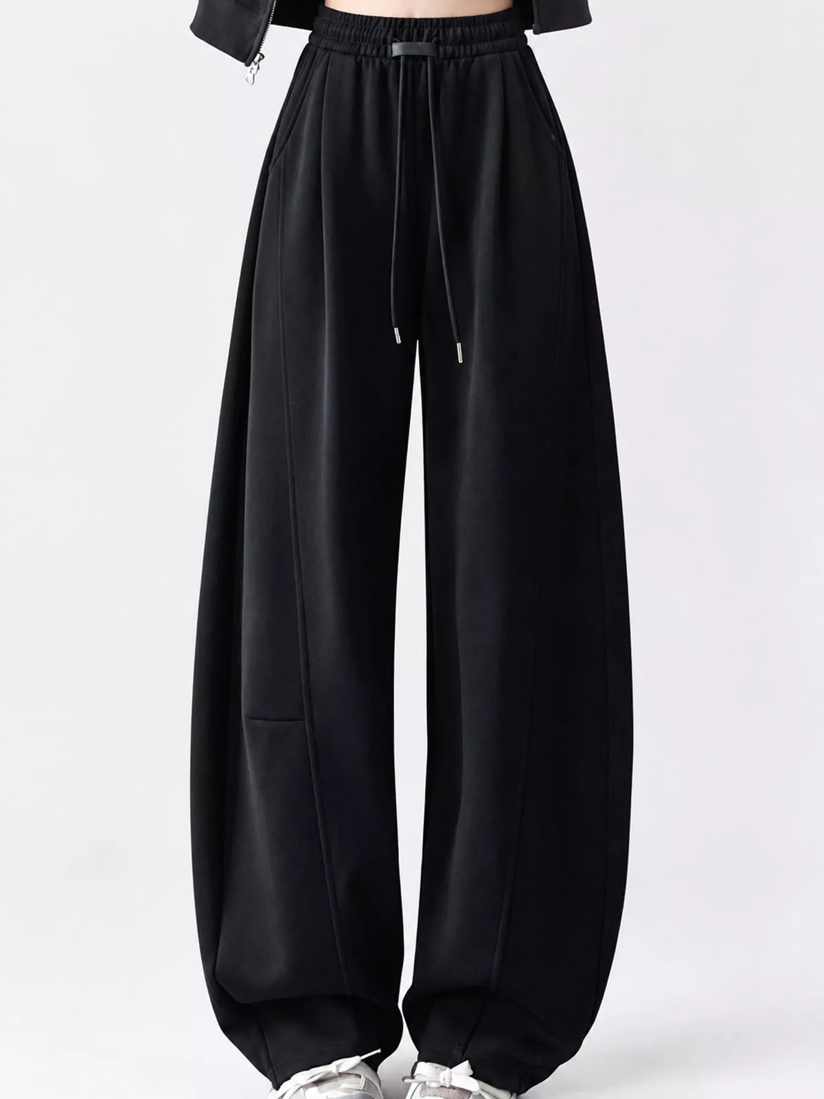 Loose-Fit Wide-Leg Drawstring Sweatpants