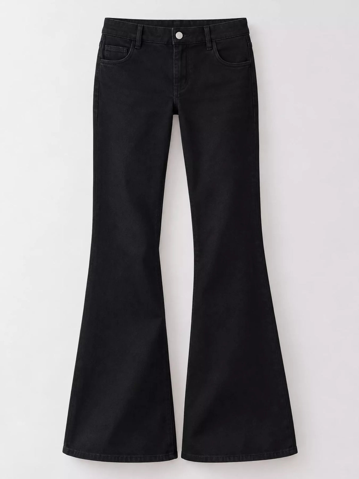 Low-Rise Flare Jeans in Black in Black-Low Rise