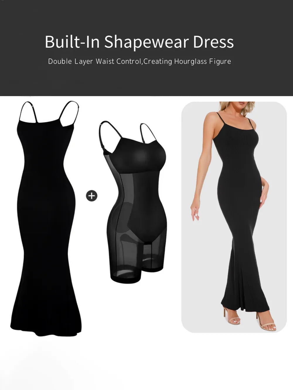 Basic Bae Built-In Shapewear Maxi Dress in Black