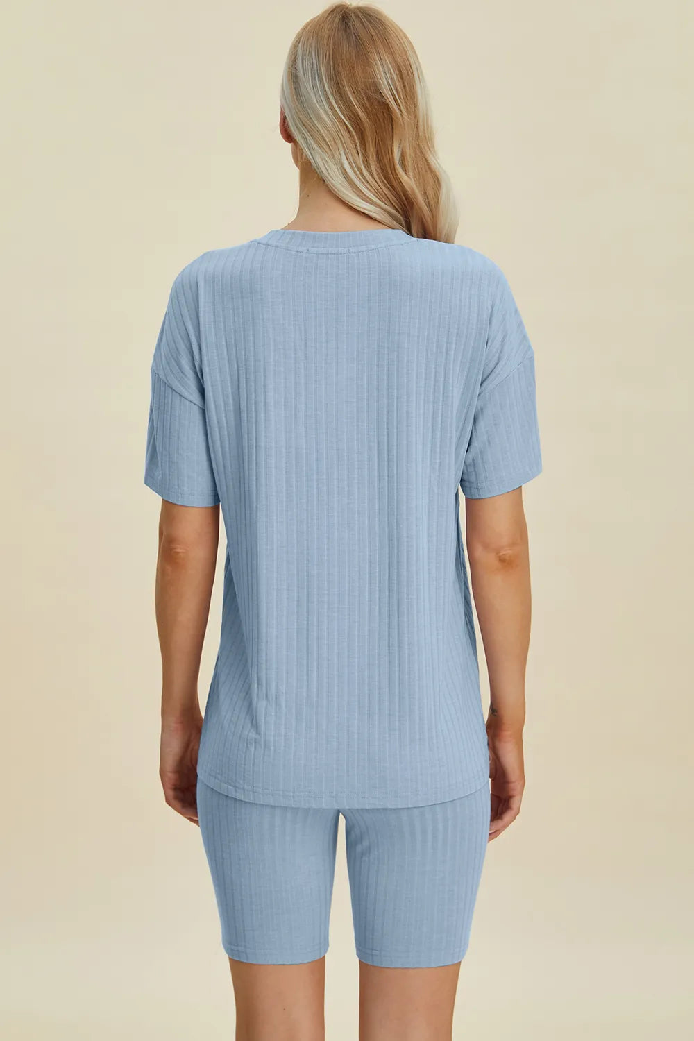 Basic Bae Ribbed V-Neck Top and Shorts Set