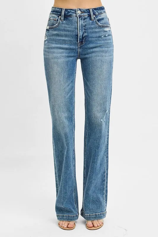 Risen Bootcut Jeans with Cat's Whisker Detail in Medium