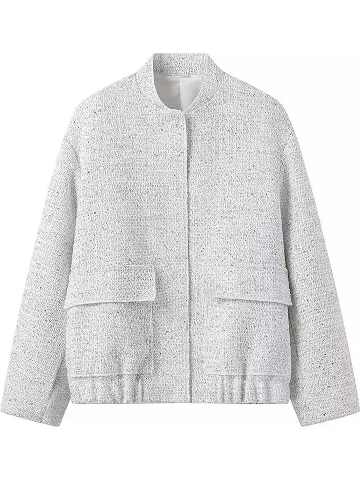 Tweed Bomber Jacket with Sequin Detail
