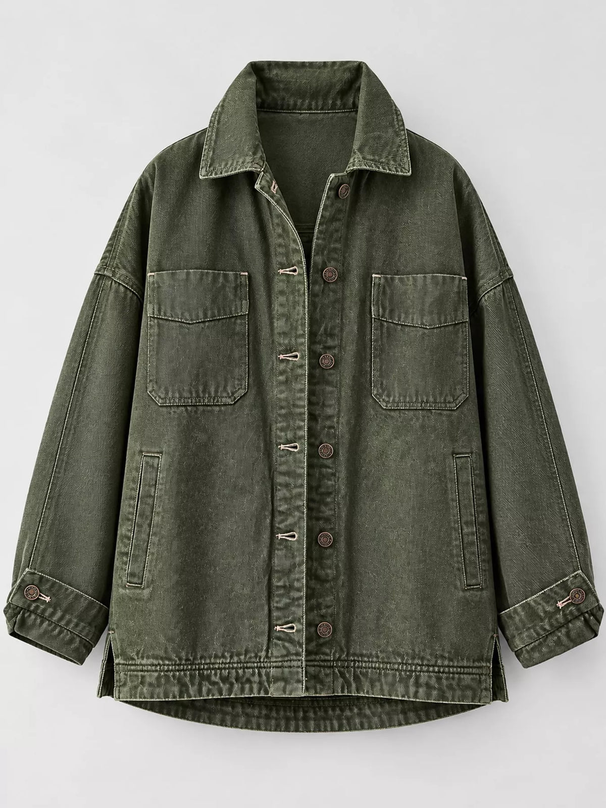 Button-Up Long Sleeve Denim Jacket