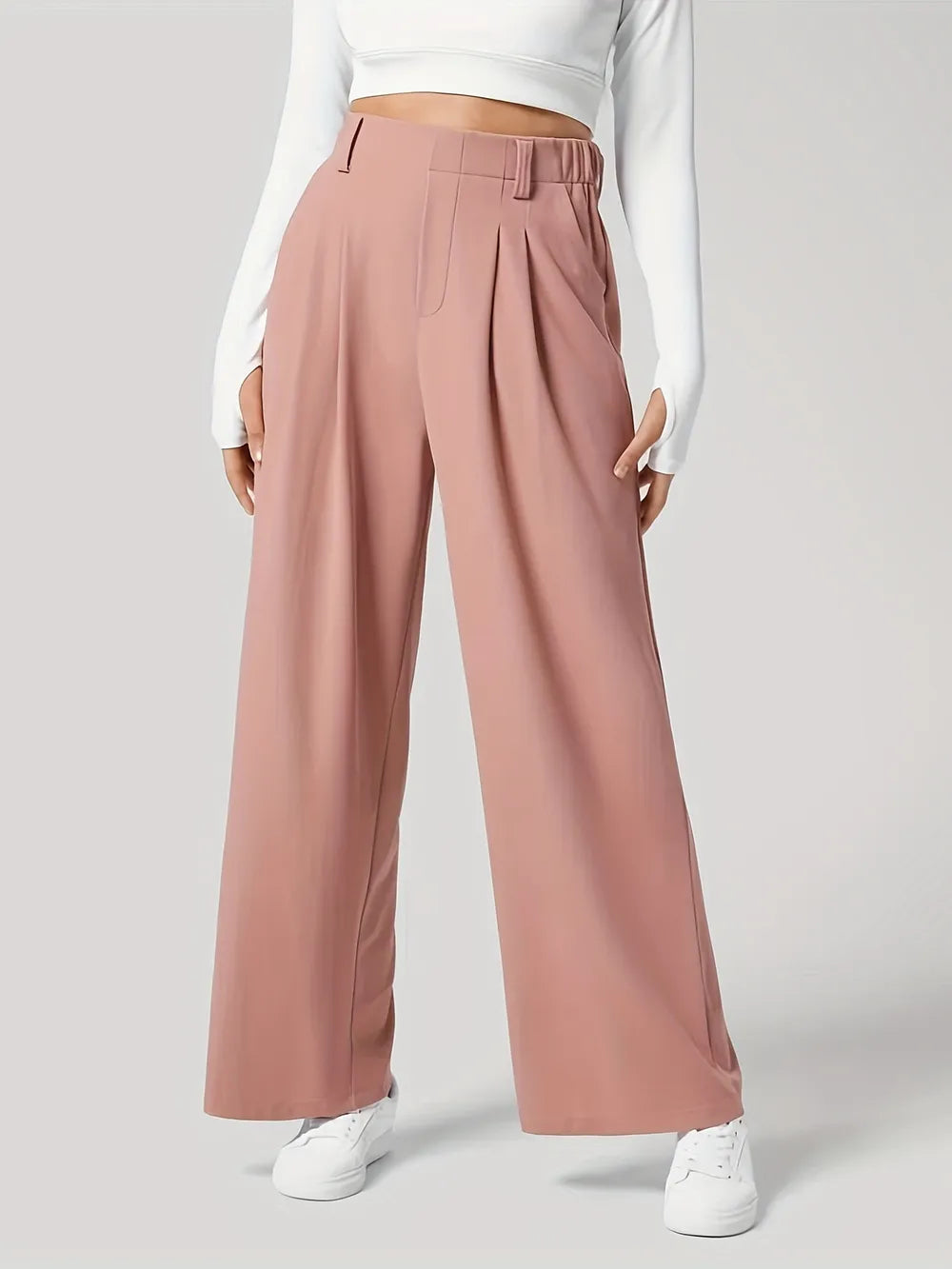 Wide-Leg Pants with Pockets