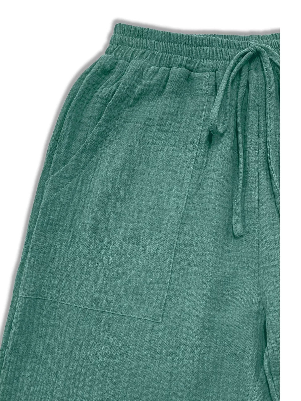 Loose-Fit Gauze Drawstring Pants