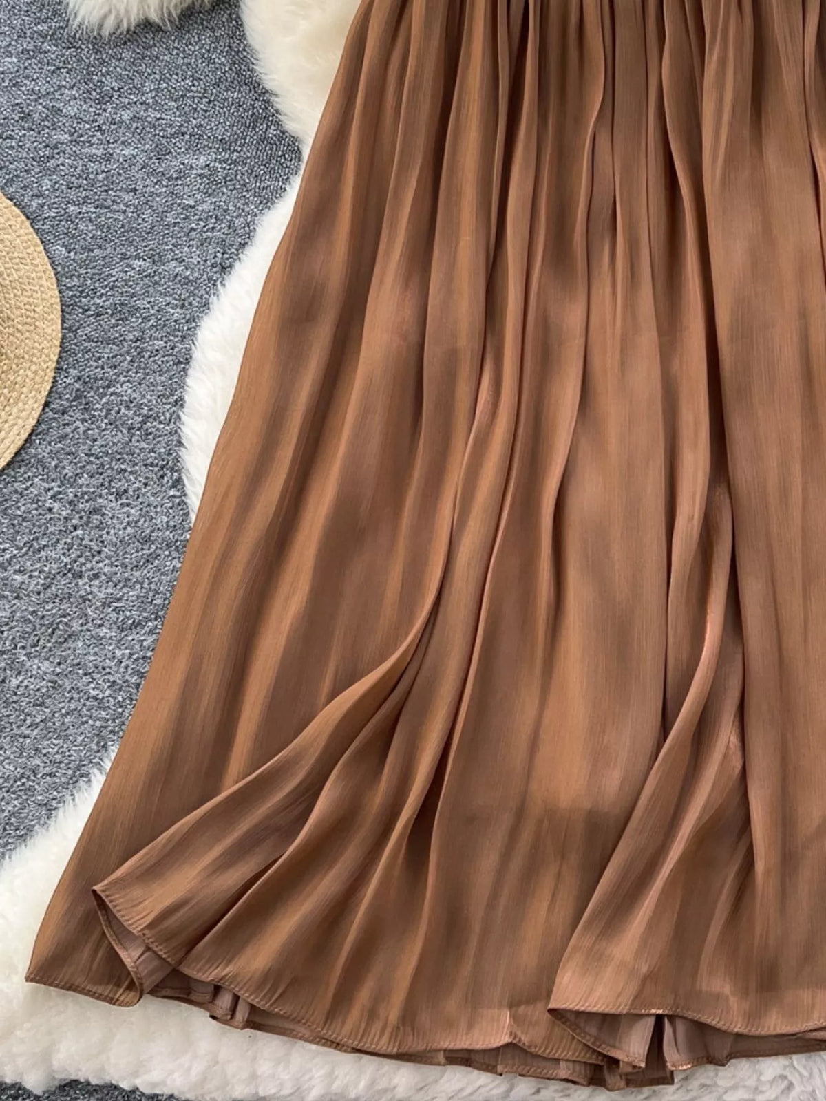 Pleated High-Waist Maxi Skirt