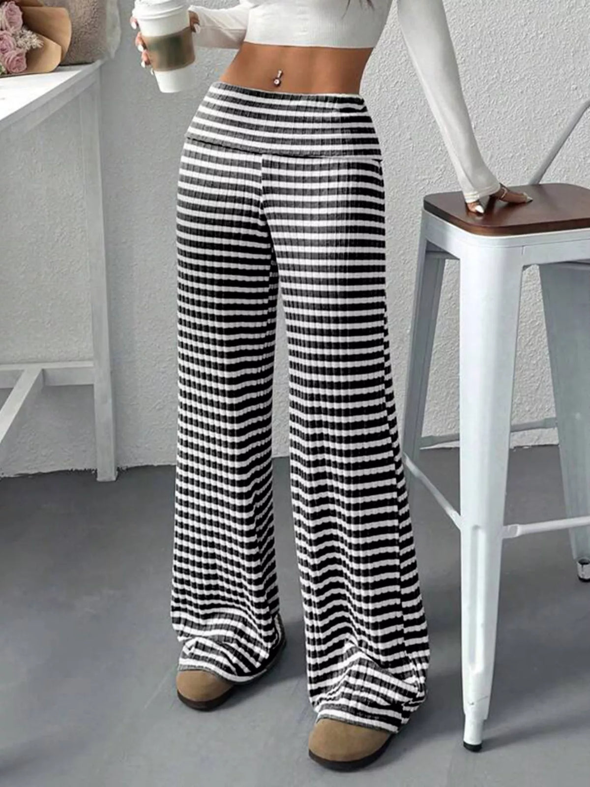 Striped Wide Leg Pants