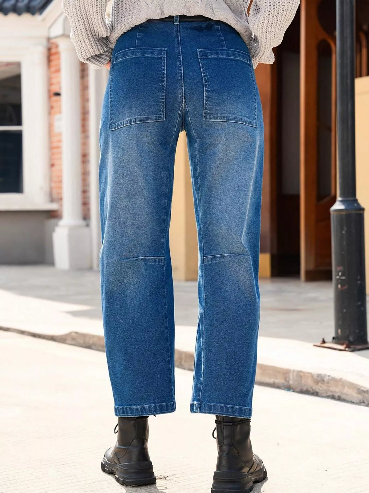 Wide-Leg Jeans with Patch Pockets by Dreamy Drapes