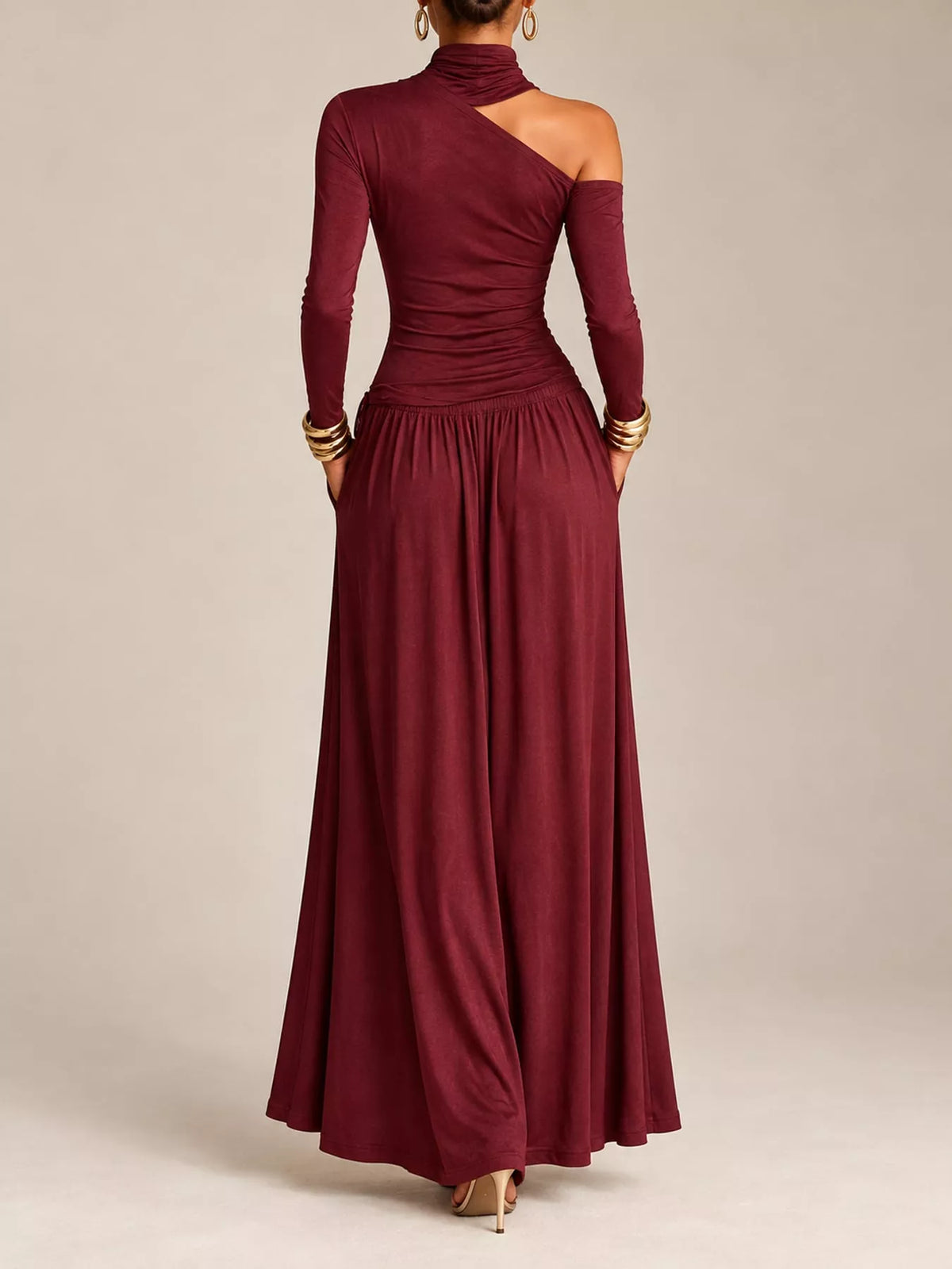 Asymmetric Cutout Maxi Dress