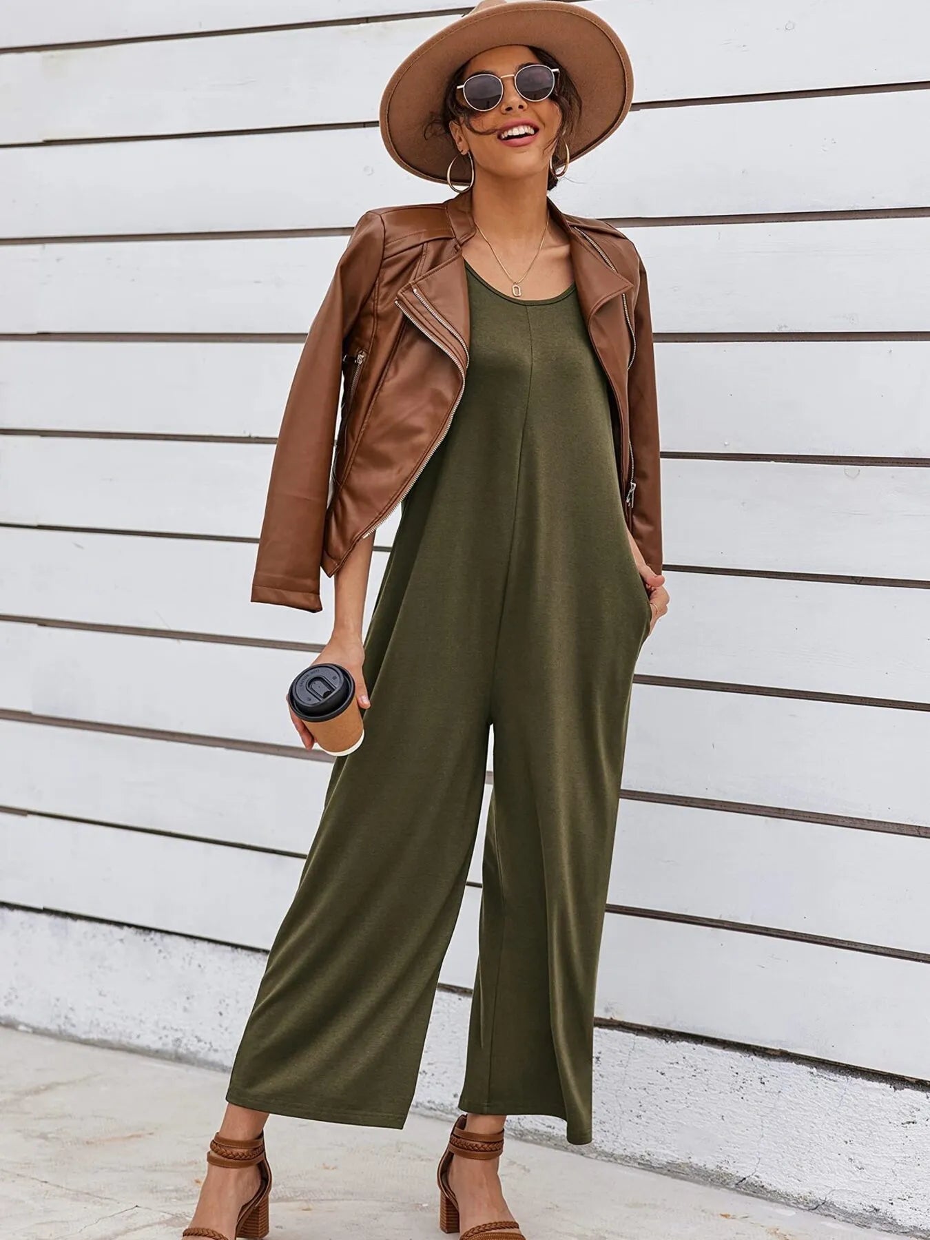 Sleeveless Wide Leg Jumpsuit