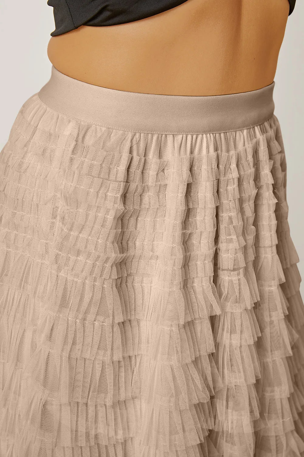 Ruched High-Waist Tiered Skirt by MDML