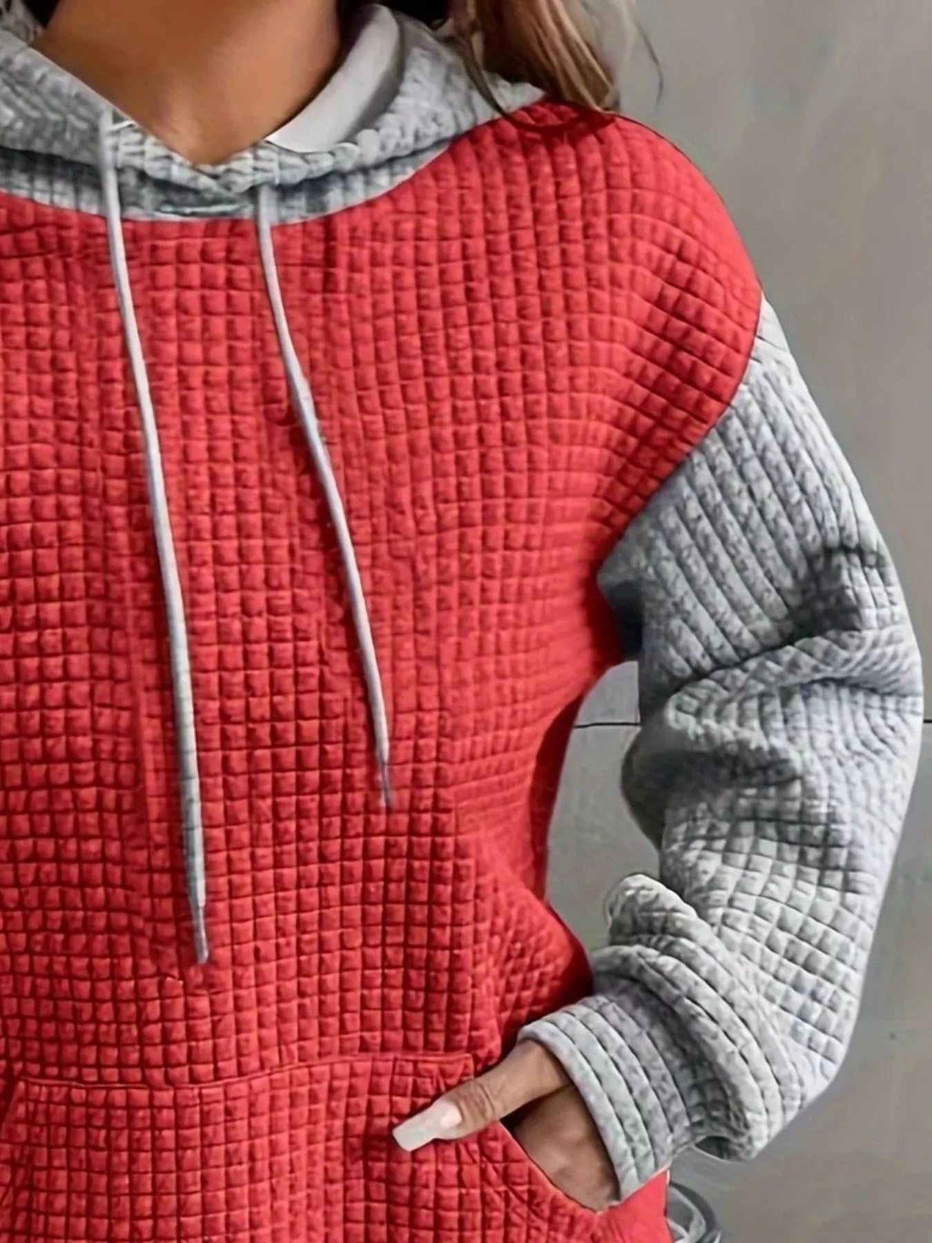 Textured Kangaroo Pocket Hoodie