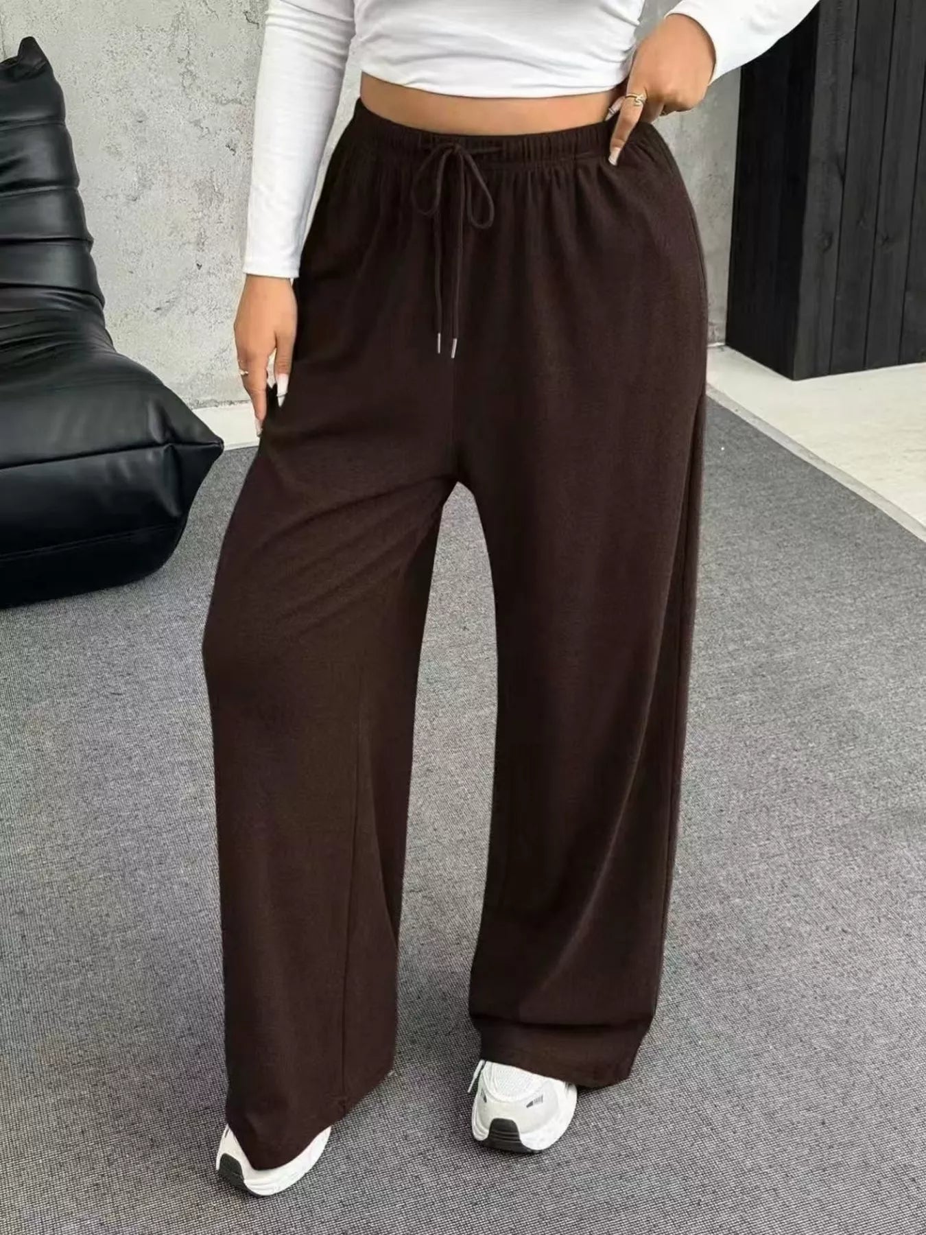 Drawstring Wide Leg Pants