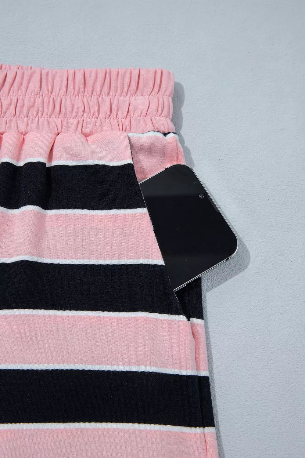 Loose Tee and Pants Set in Pink Stripe