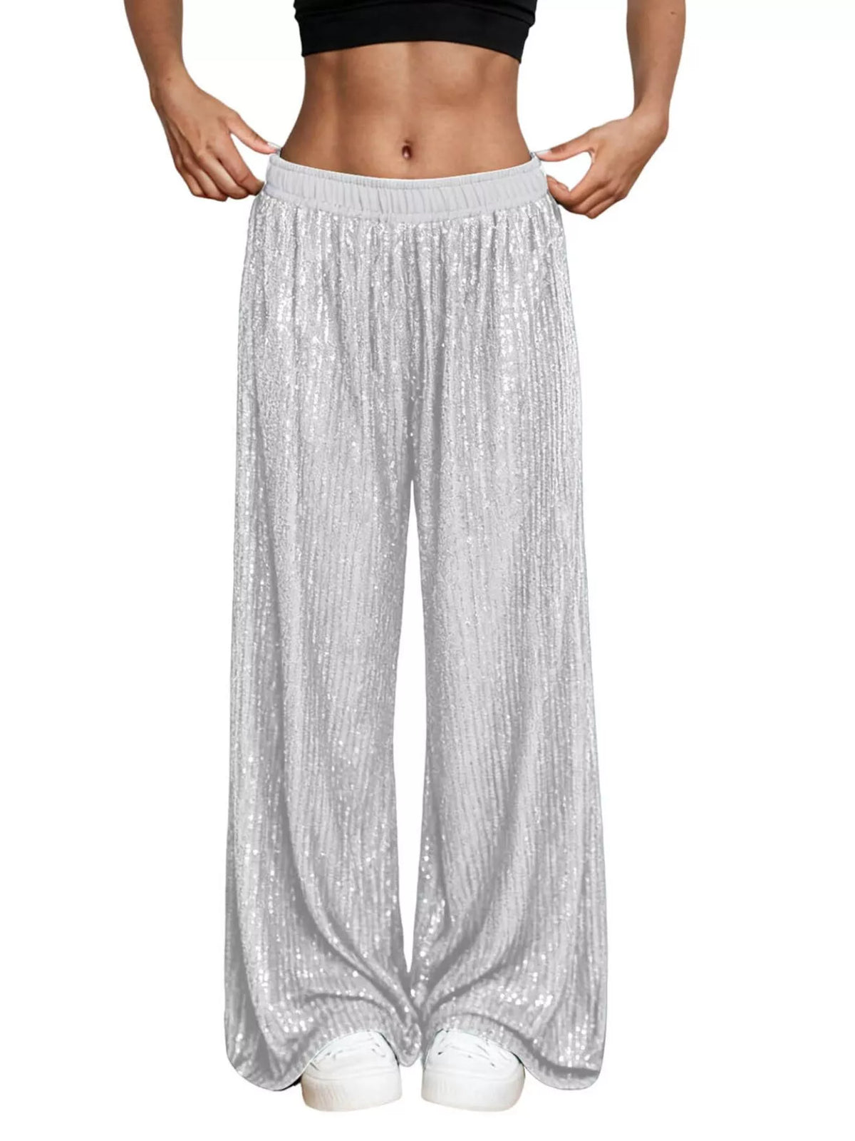 Sequin Wide-Leg Pants