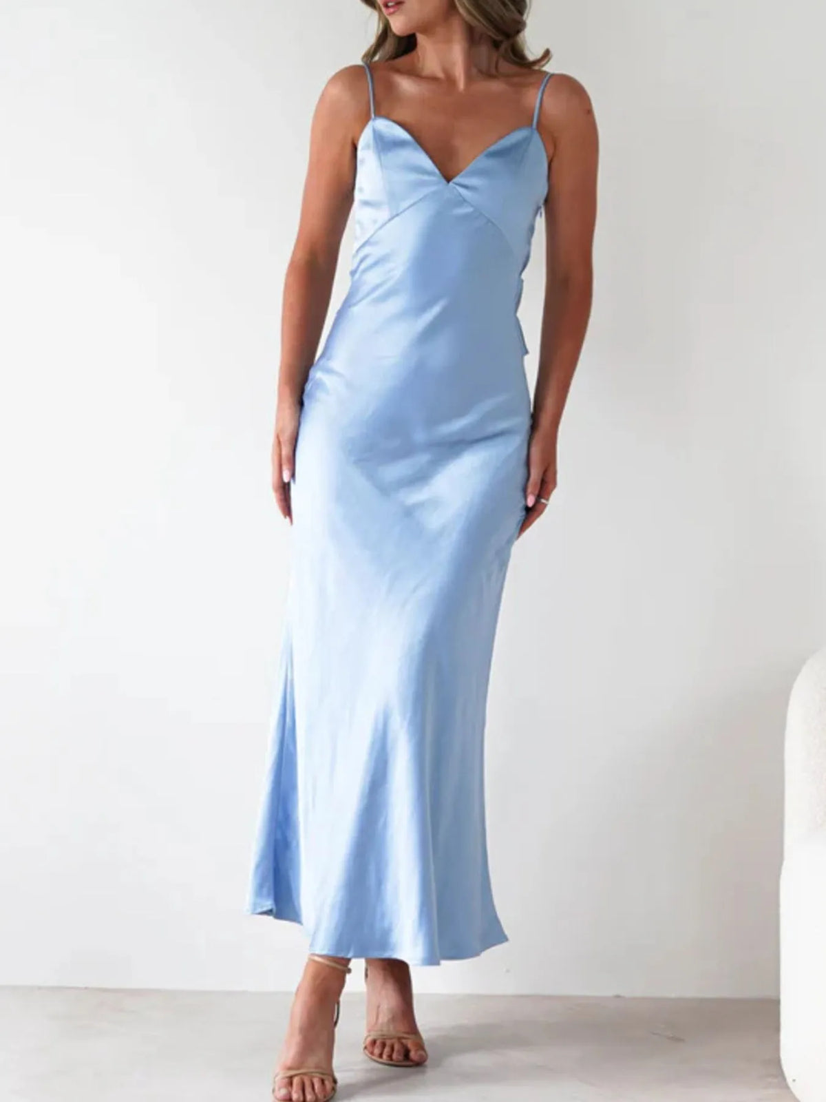 Backless Satin Cami Dress