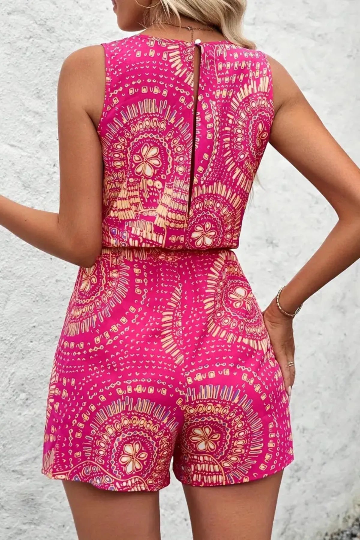 Boho Floral Sleeveless Summer Romper