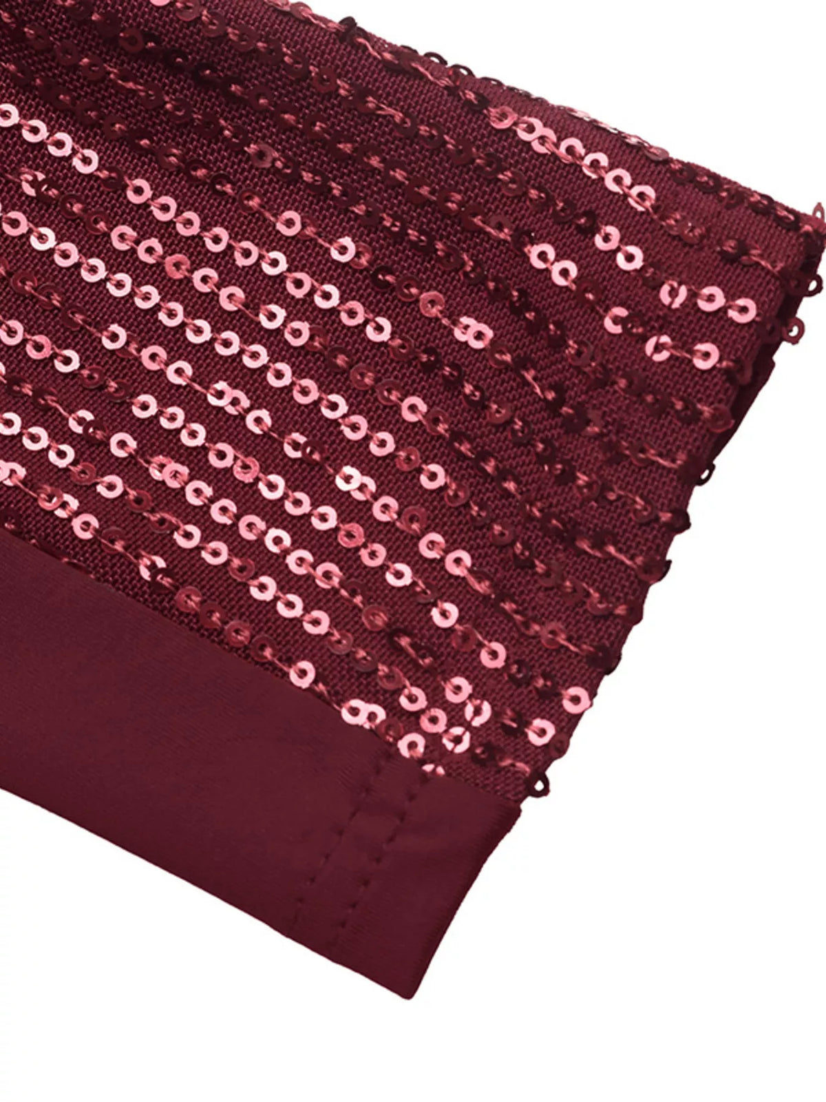 Sequin-Trim Bodycon Dress in Burgundy