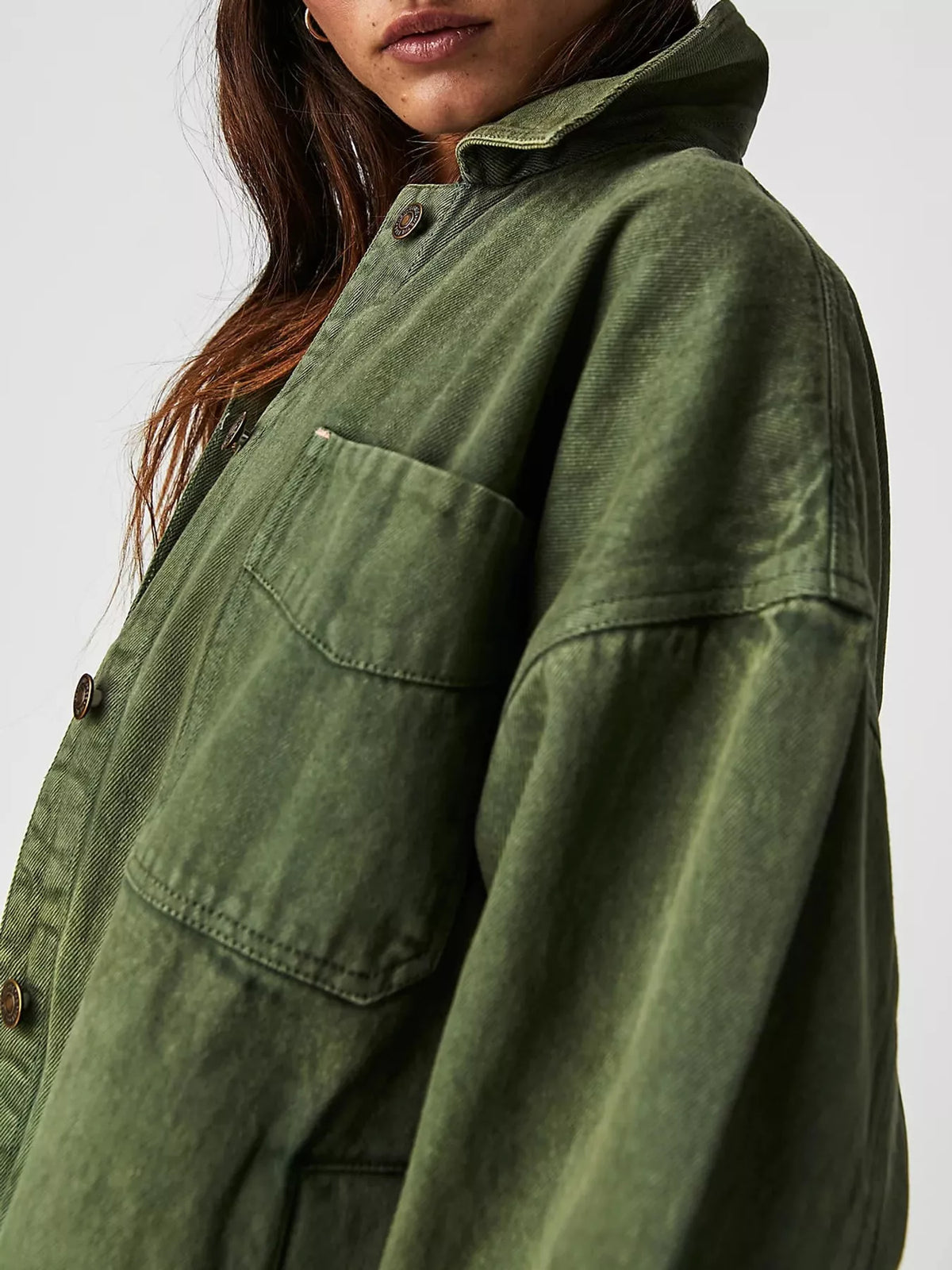 Button-Up Long Sleeve Denim Jacket