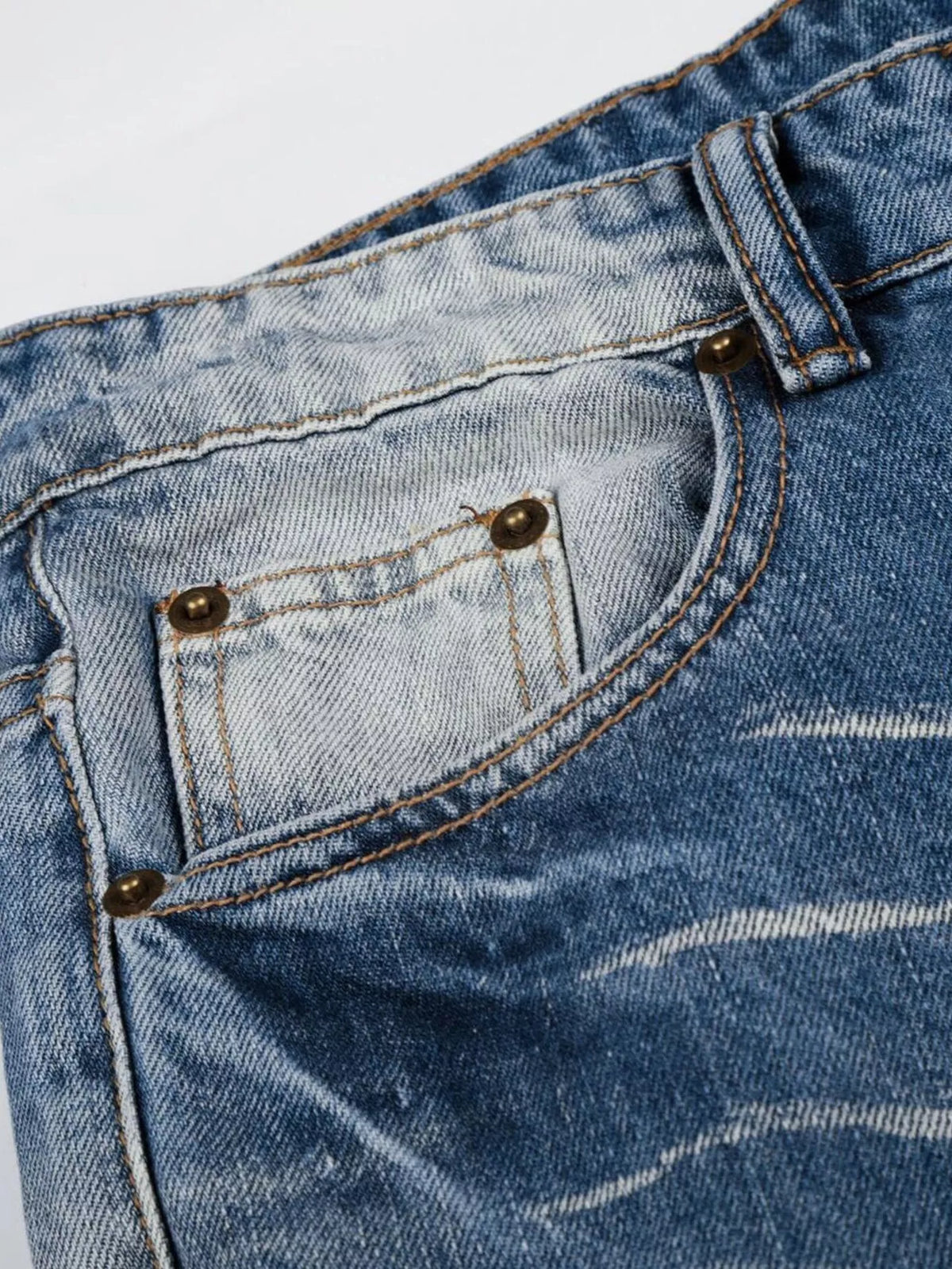 Washed Wide-Leg Jeans in Blue by TrendMaster