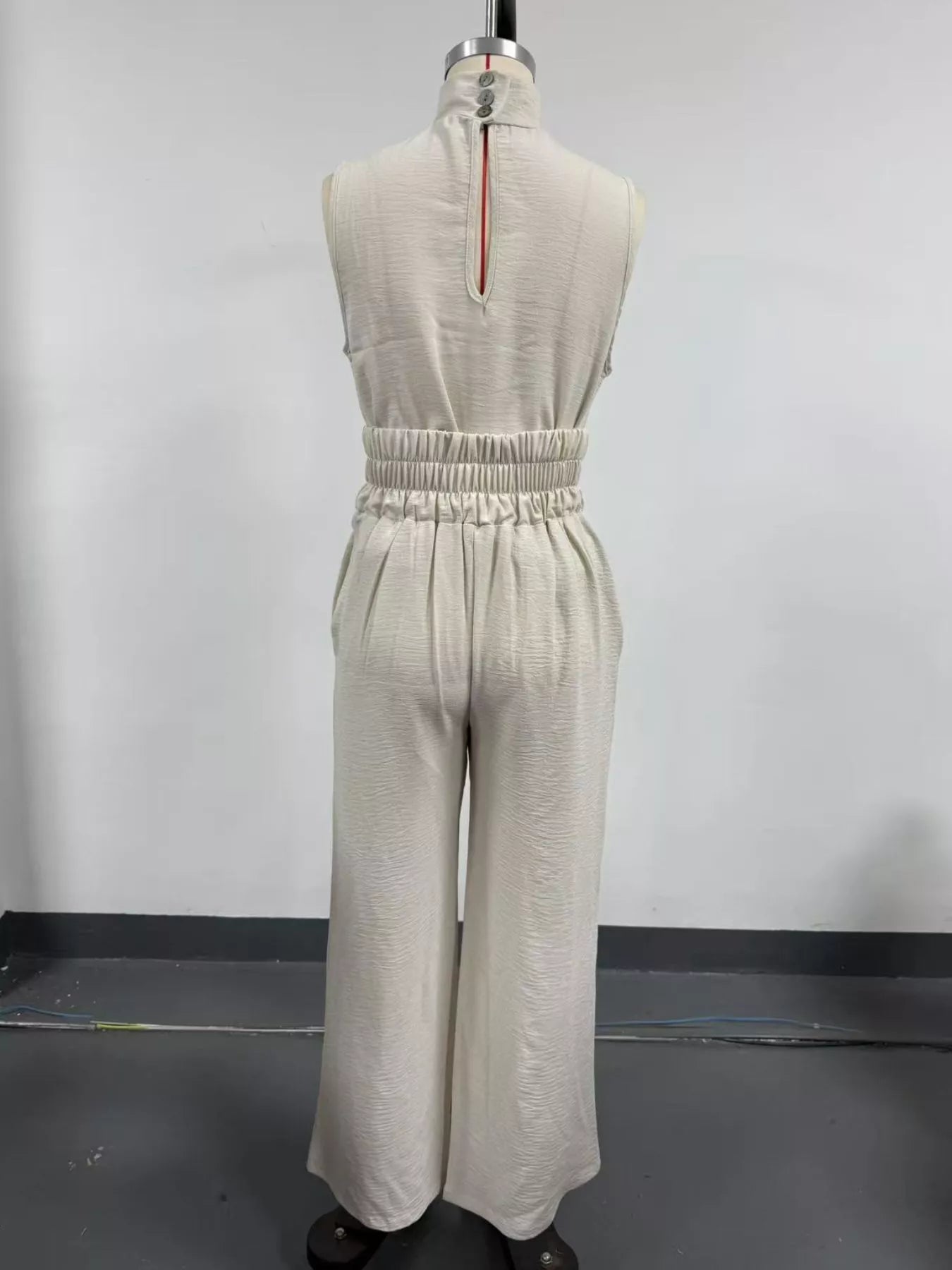 Smocked Waist Wide-Leg Jumpsuit