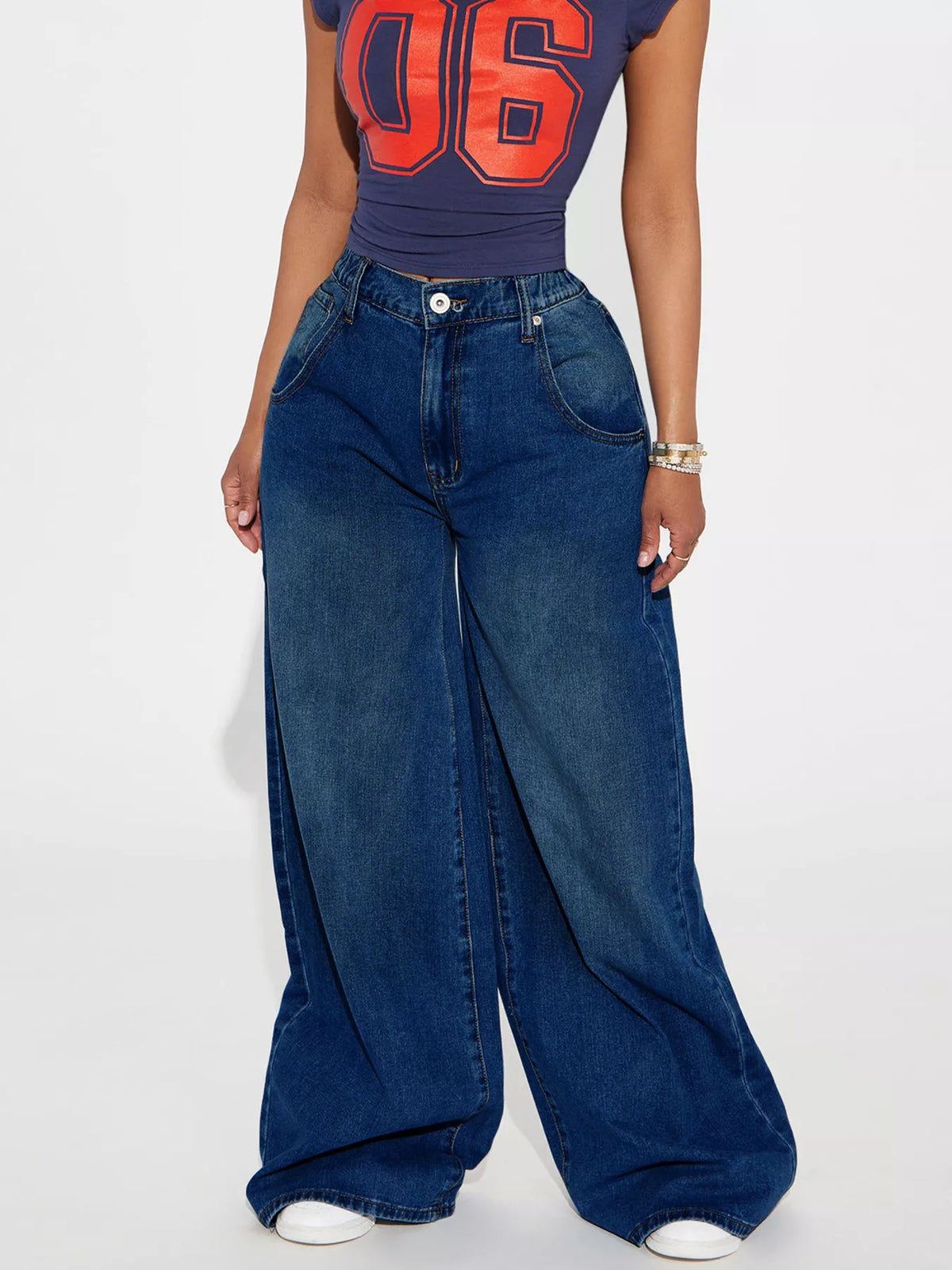 High-Waisted Wide-Leg Jeans