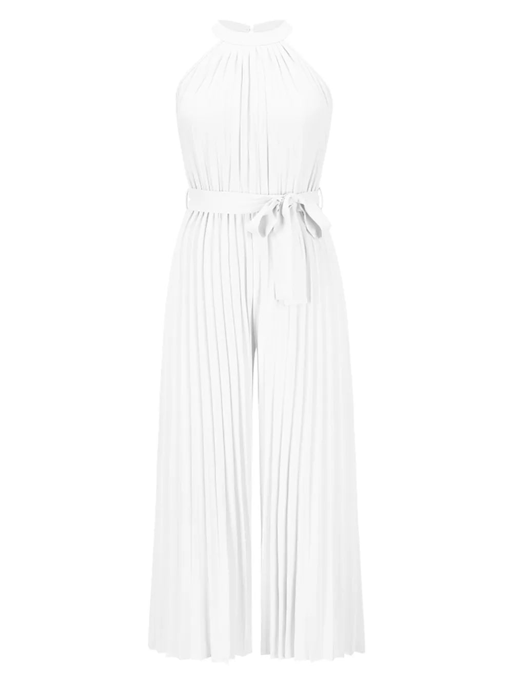 Cutout Pleated Sleeveless Jumpsuit