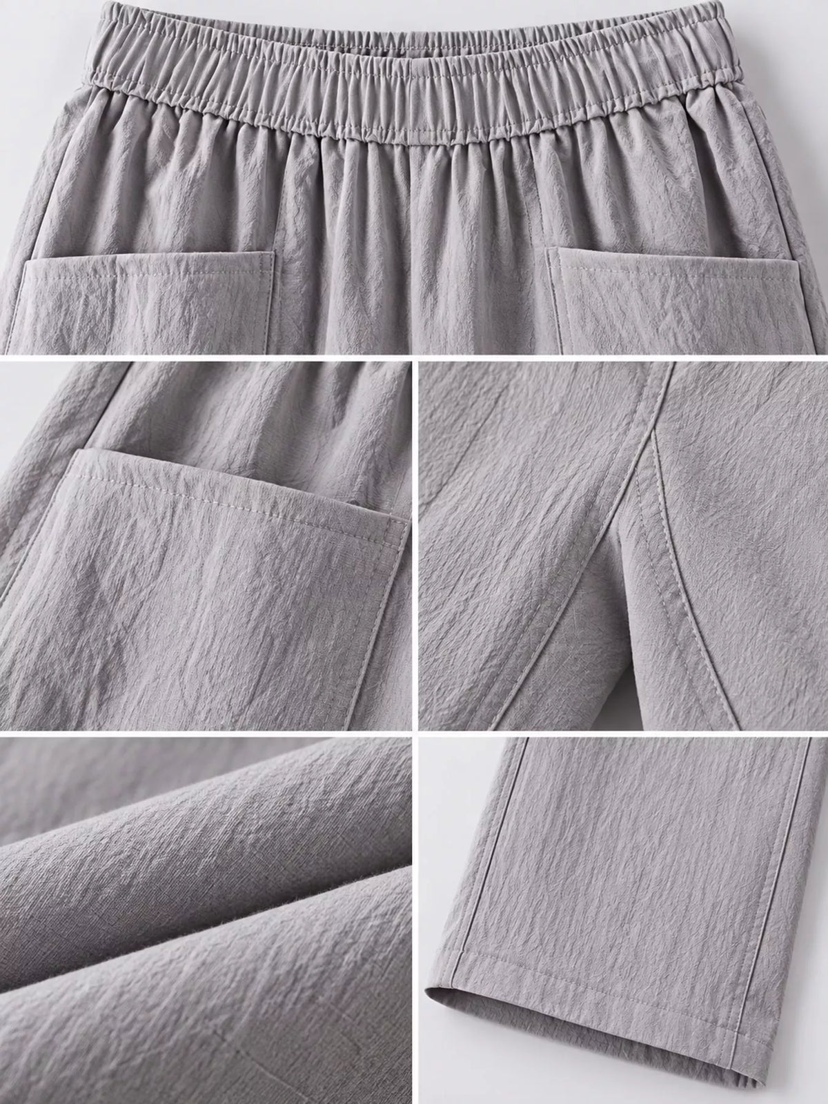 High-Waisted Elastic-Waist Harem Pants