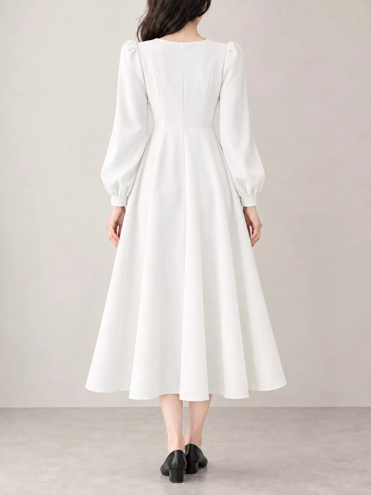 Long Sleeve A-Line Midi Dress