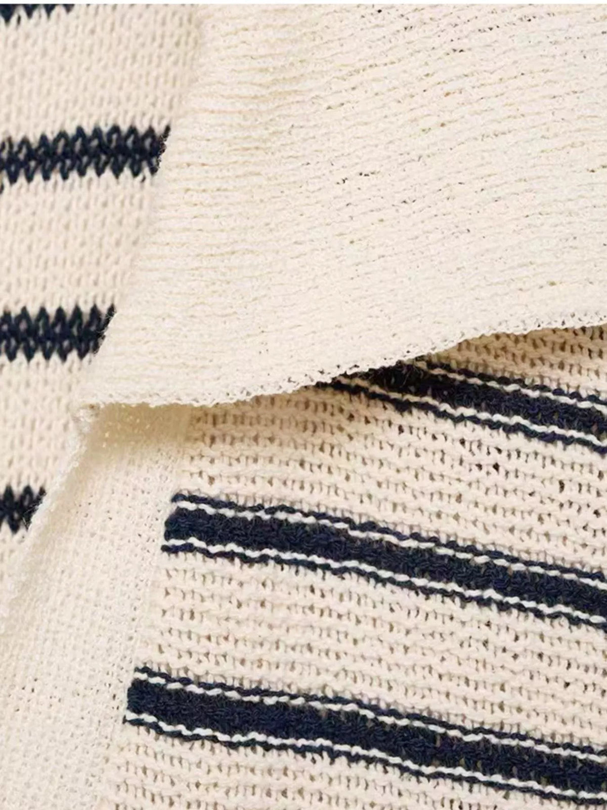 Striped Slit Short-Sleeve Maxi Dress