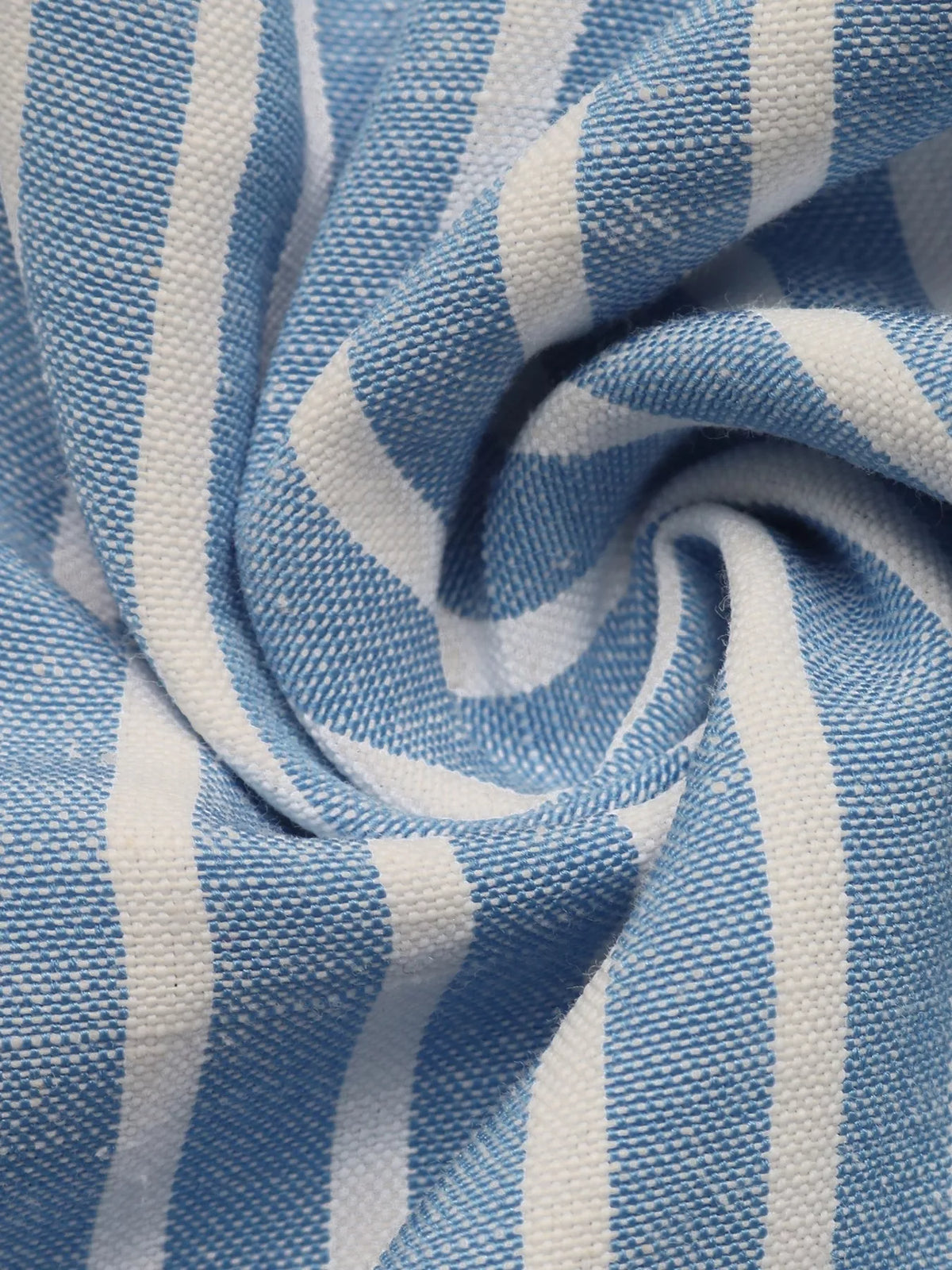 Striped Ruched Mini Dress in Blue