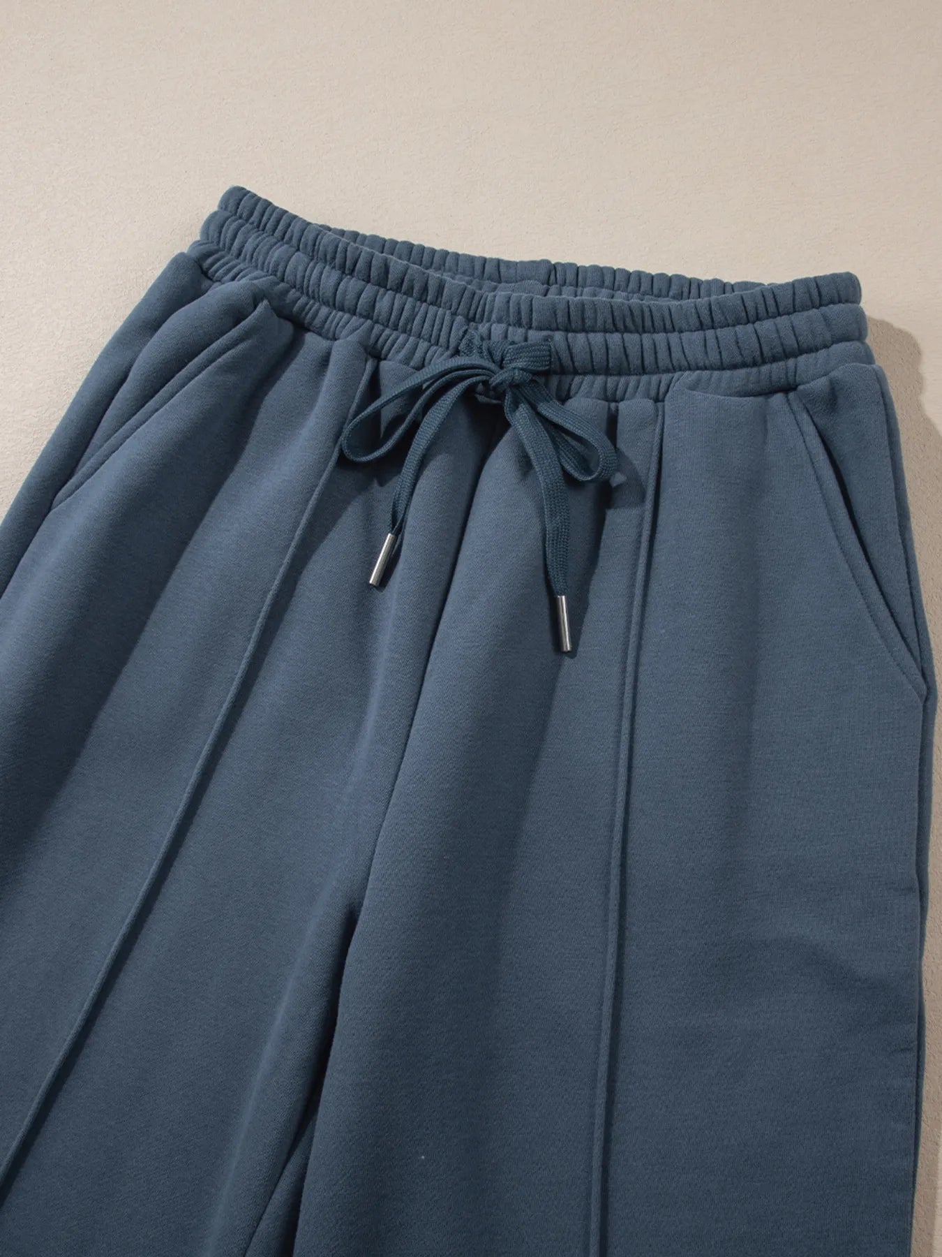 Collared Sweatshirt and High-Waist Pants Active Set