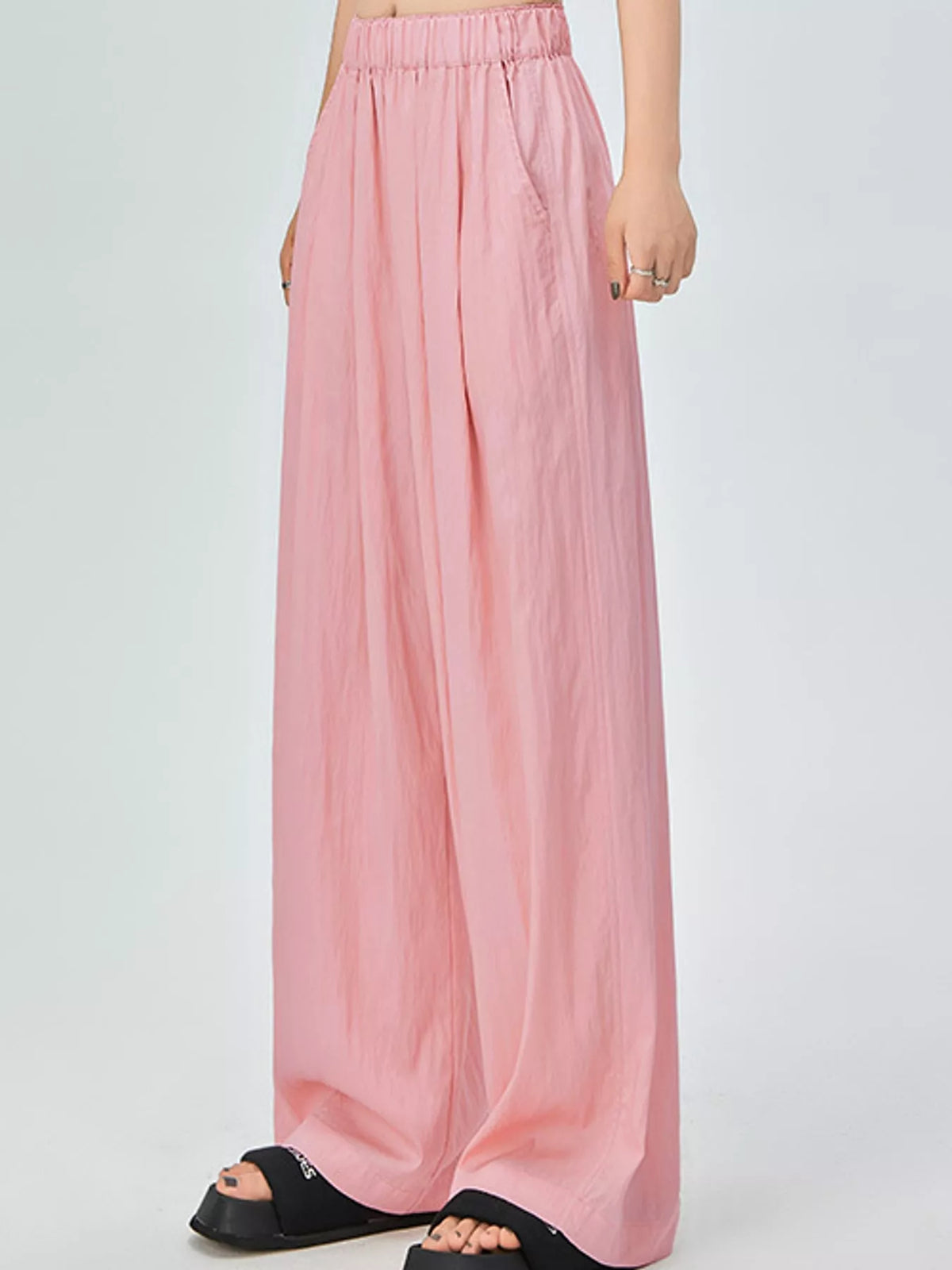 High-Waisted Loose Fit Wide-Leg Pants